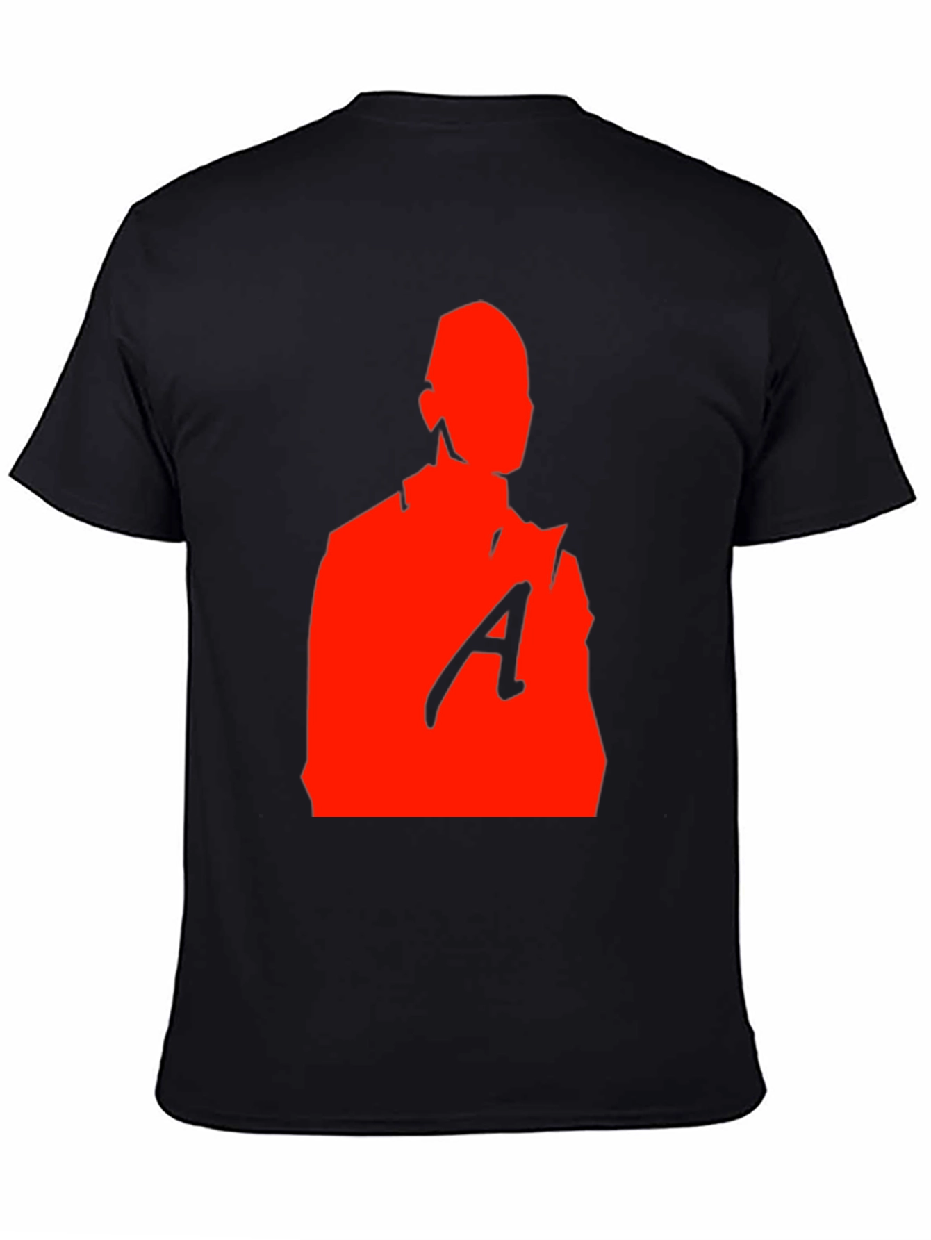Red Silhouette Graphic Print Black T-Shirt