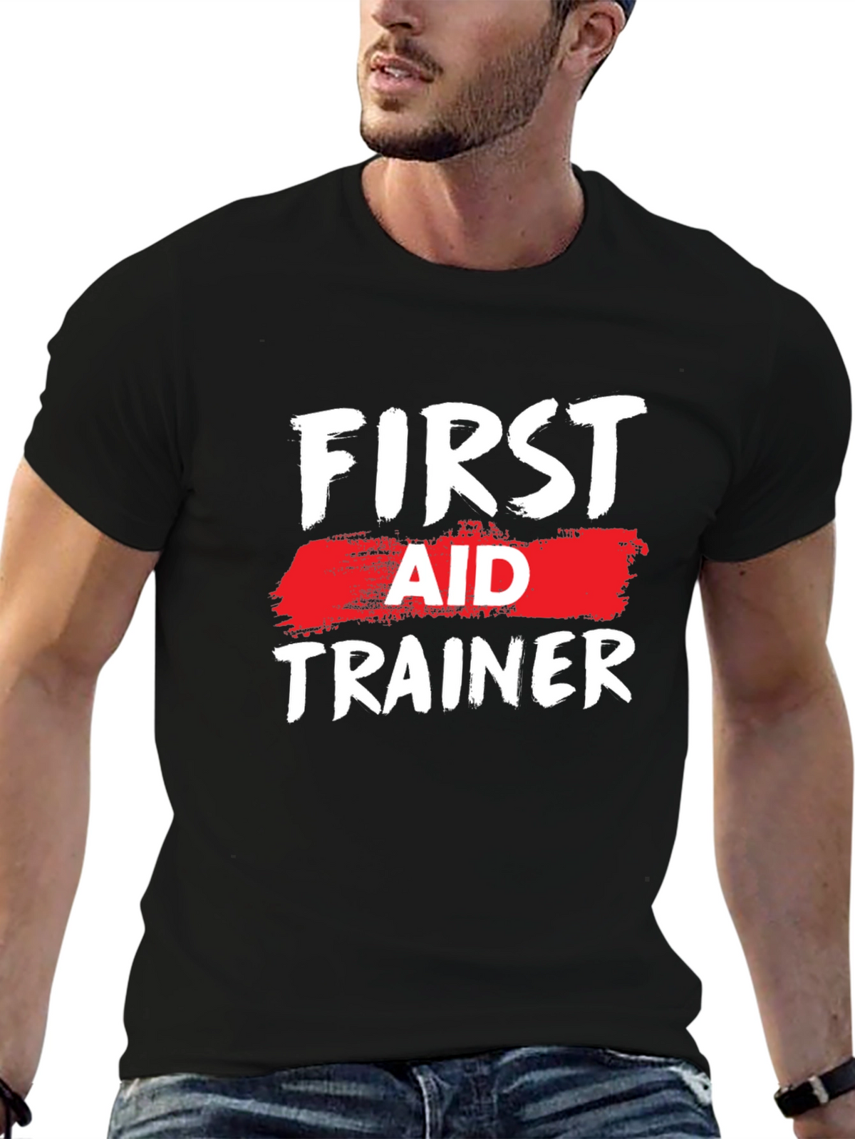 First Aid Trainer Black T-Shirt