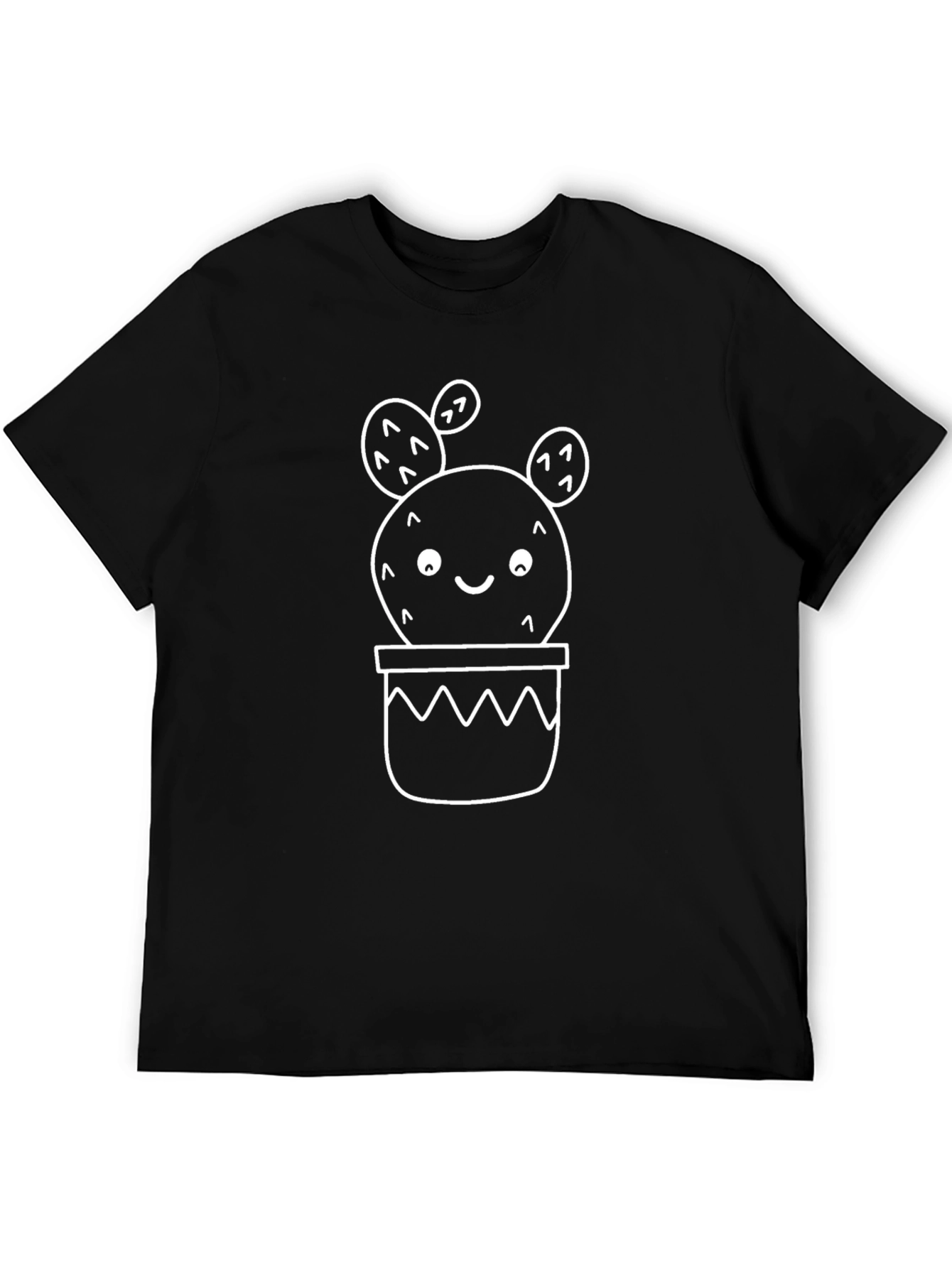 Cute Cactus Graphic T-Shirt - Black