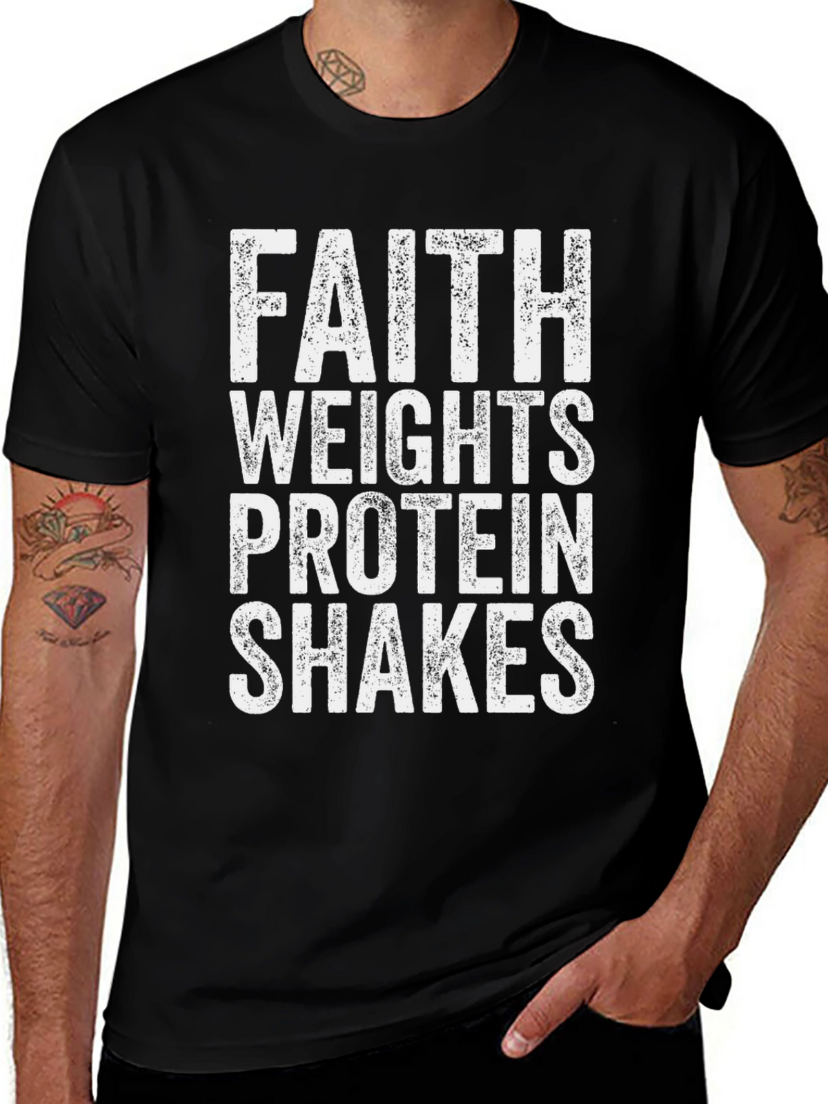 Faith Weights Protein Shakes Graphic Tee