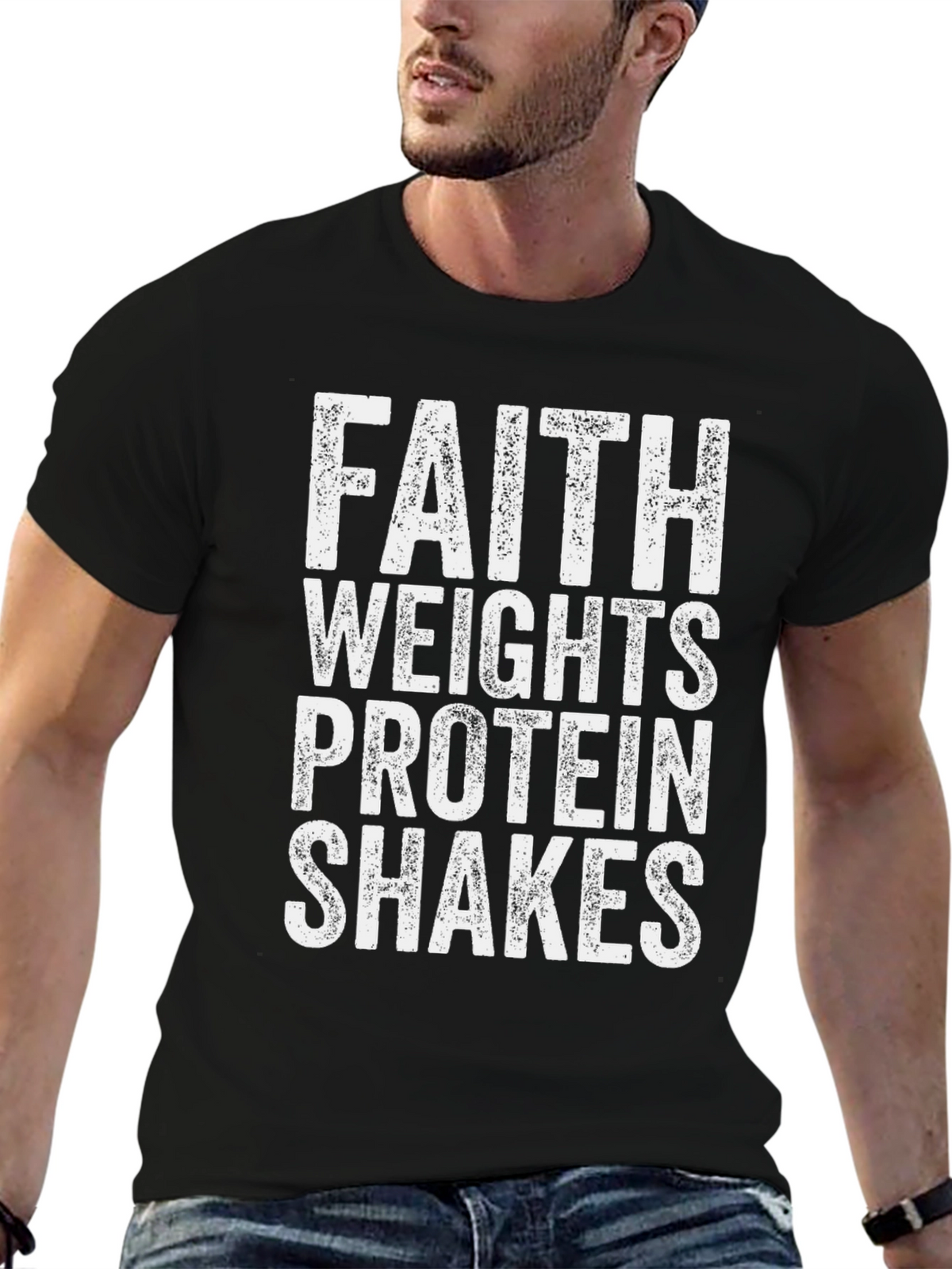 Faith Weights Protein Shakes Graphic Tee