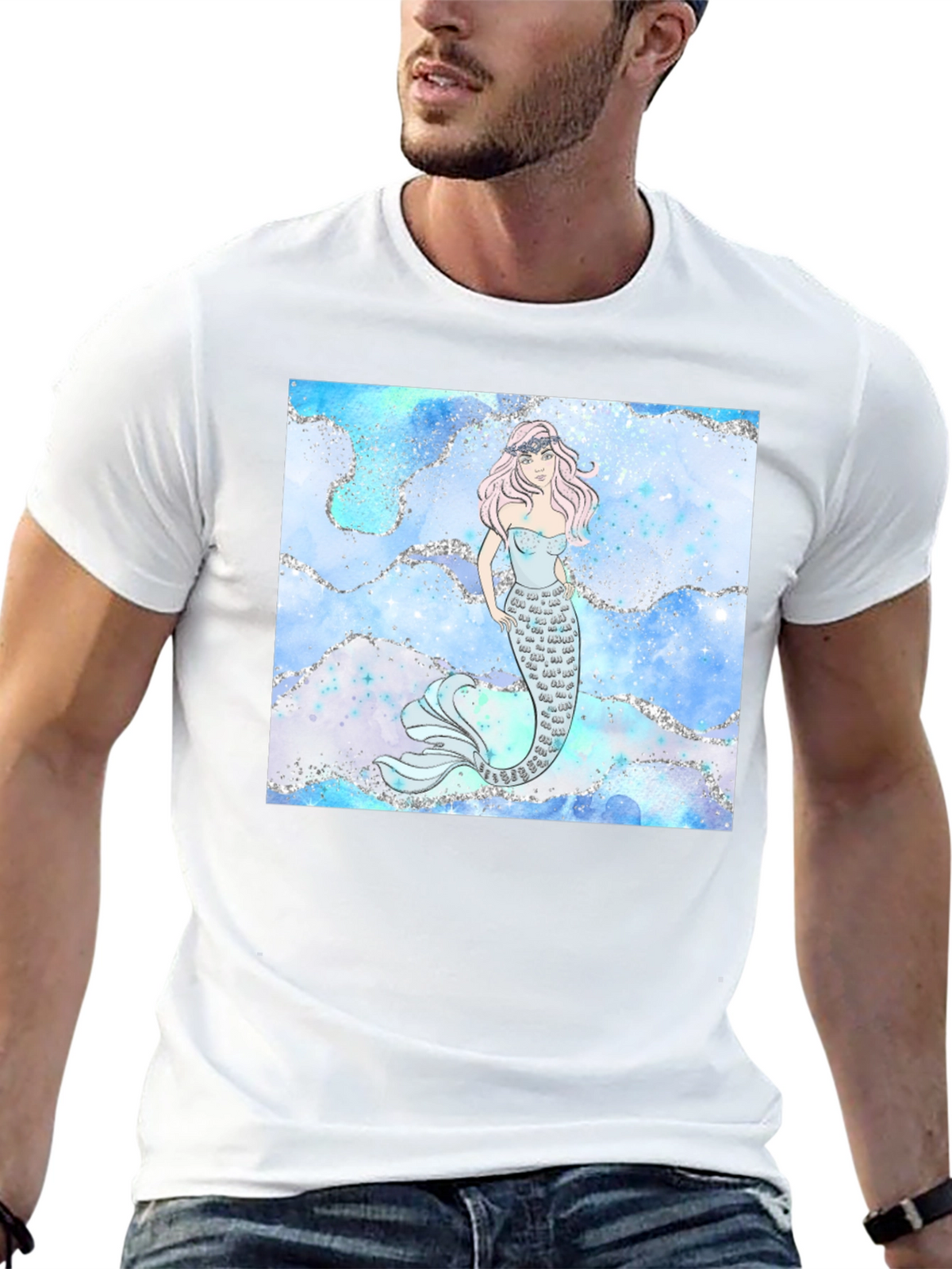Mermaid Graphic Black T-Shirt