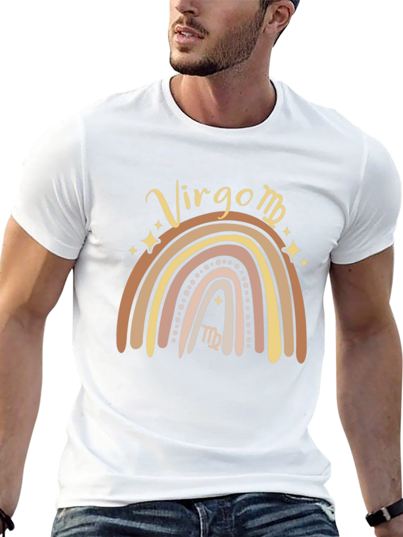 Virgo Zodiac Sign Rainbow Graphic T-Shirt