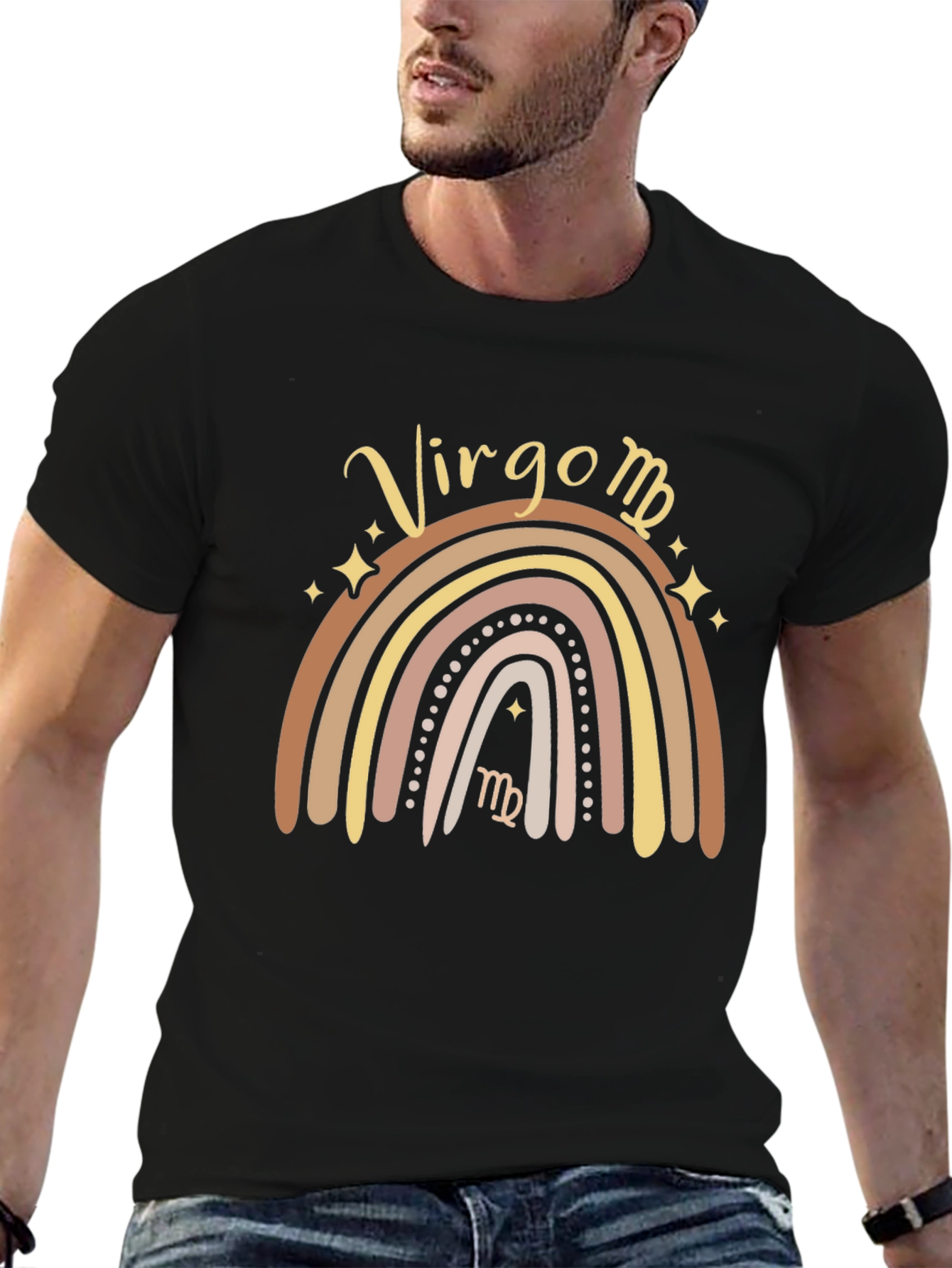 Virgo Zodiac Sign Rainbow Graphic T-Shirt