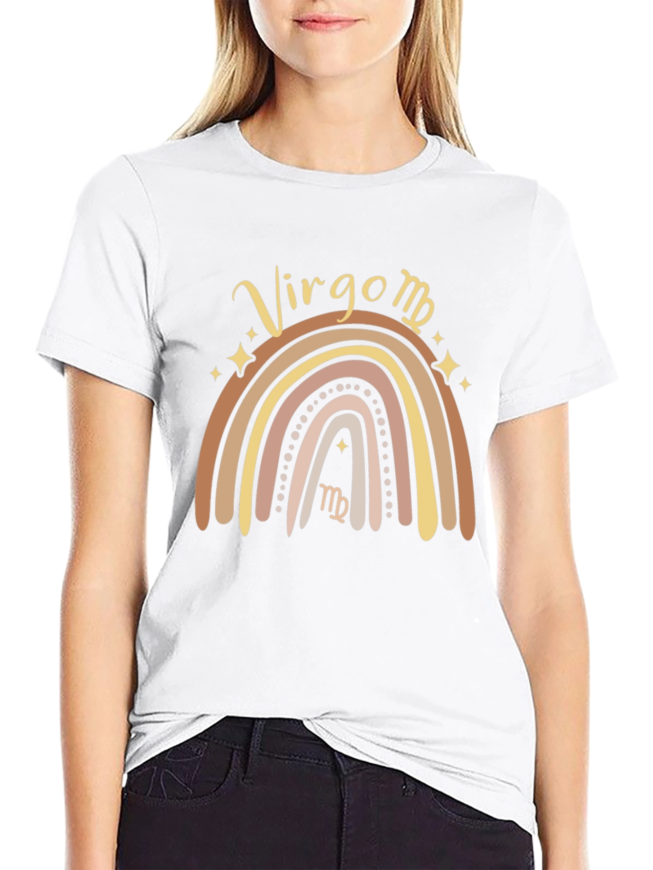 Virgo Zodiac Sign Rainbow Graphic T-Shirt