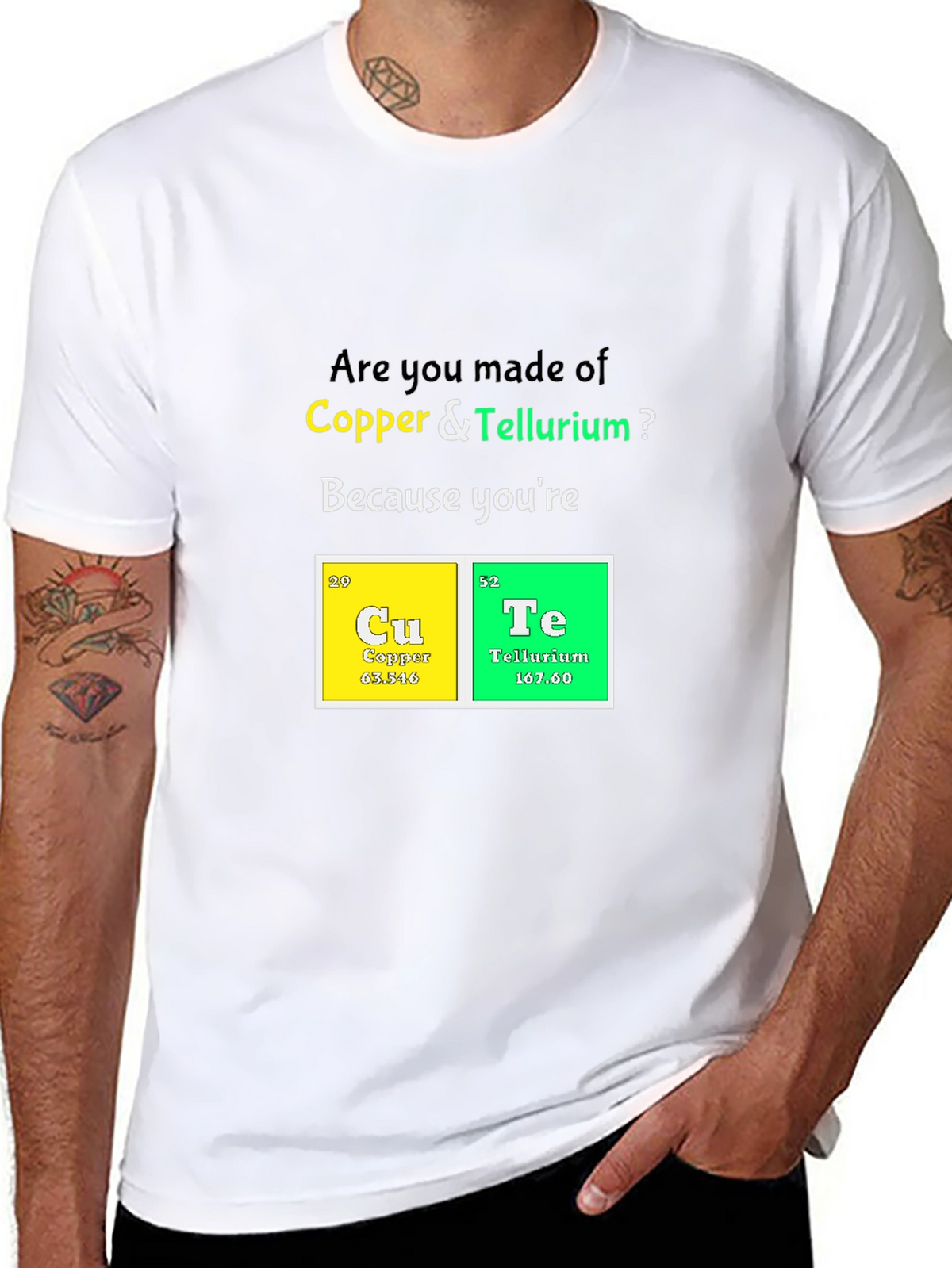 CuTe Chemistry Pun T-Shirt: Periodic Table Romance