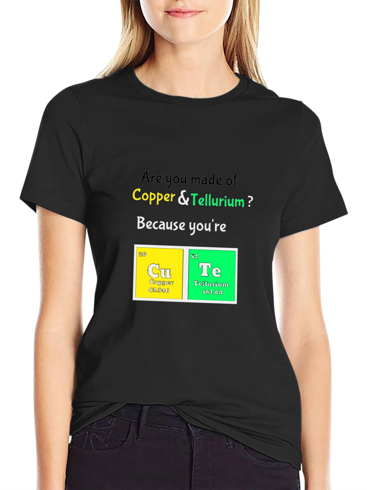 CuTe Chemistry Pun T-Shirt: Periodic Table Romance