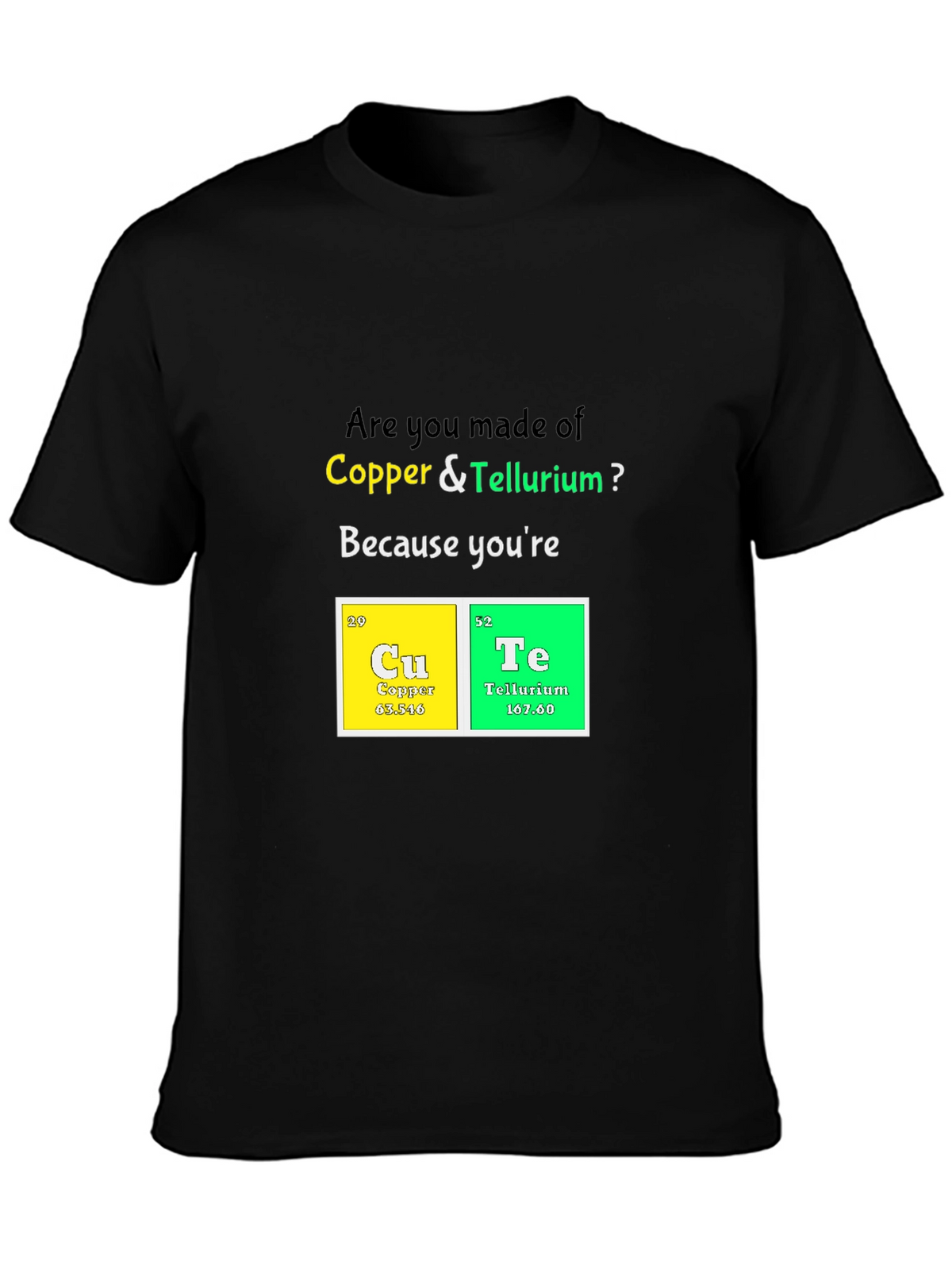 CuTe Chemistry Pun T-Shirt: Periodic Table Romance