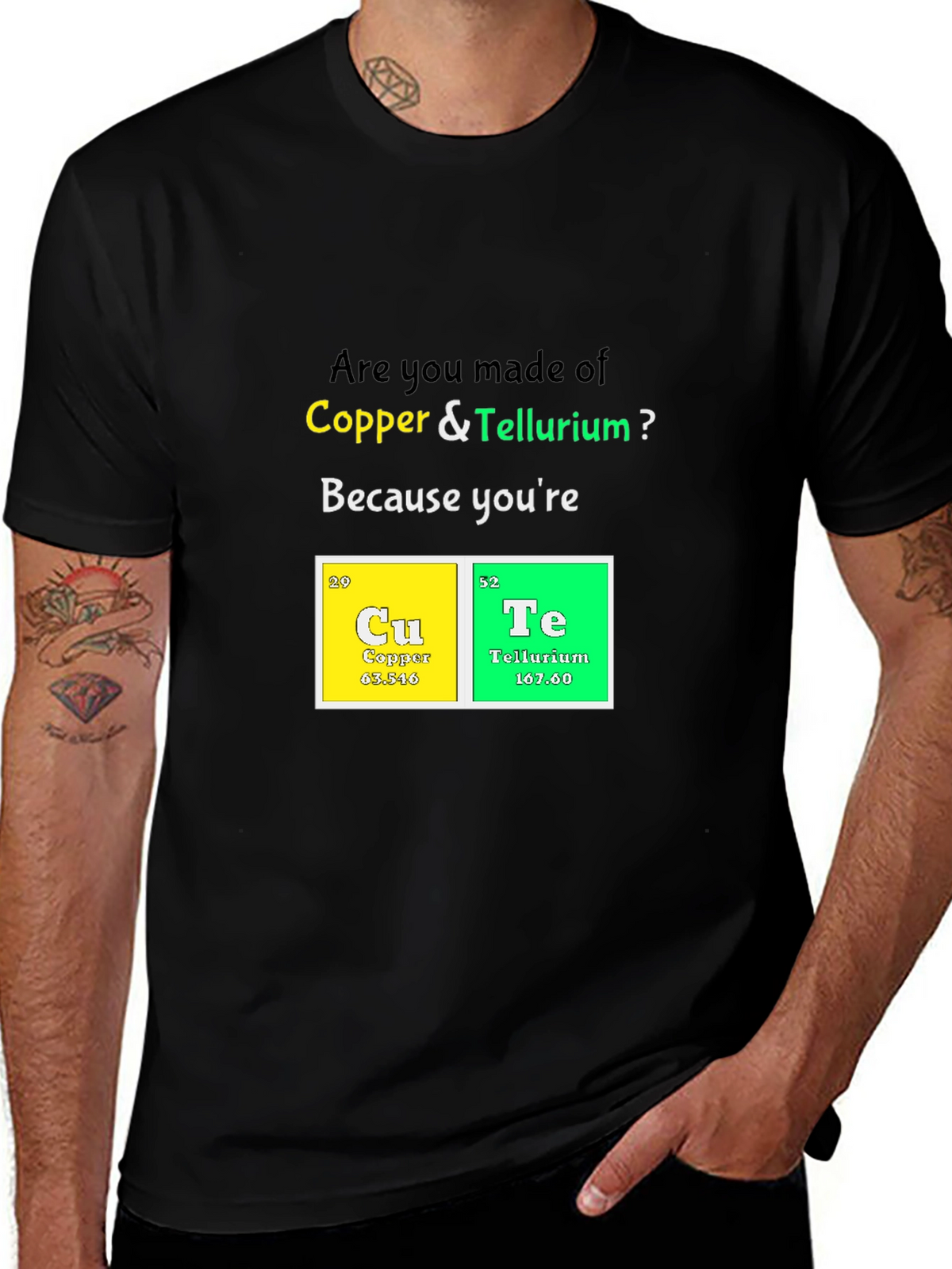 CuTe Chemistry Pun T-Shirt: Periodic Table Romance