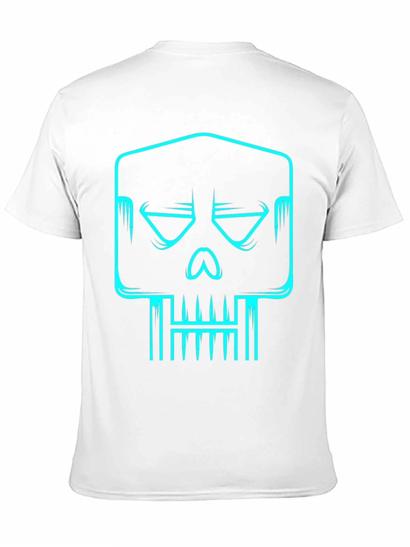 Cyber Skull Graphic Tee - Black Cotton T-Shirt