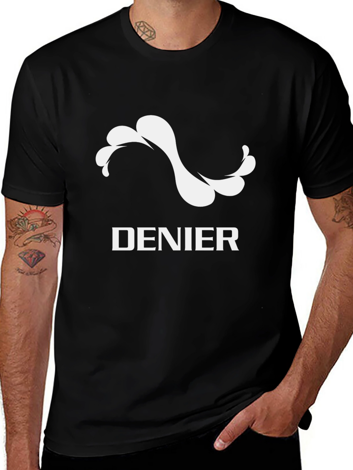 Denier Graphic Tee - Stylish Black Cotton T-Shirt