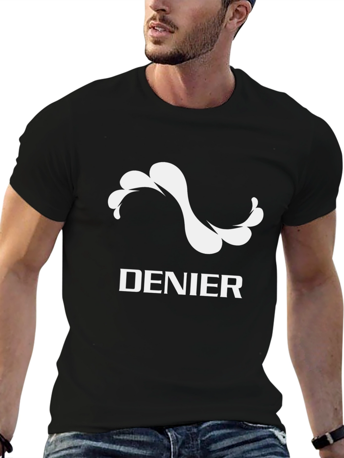 Denier Graphic Tee - Stylish Black Cotton T-Shirt