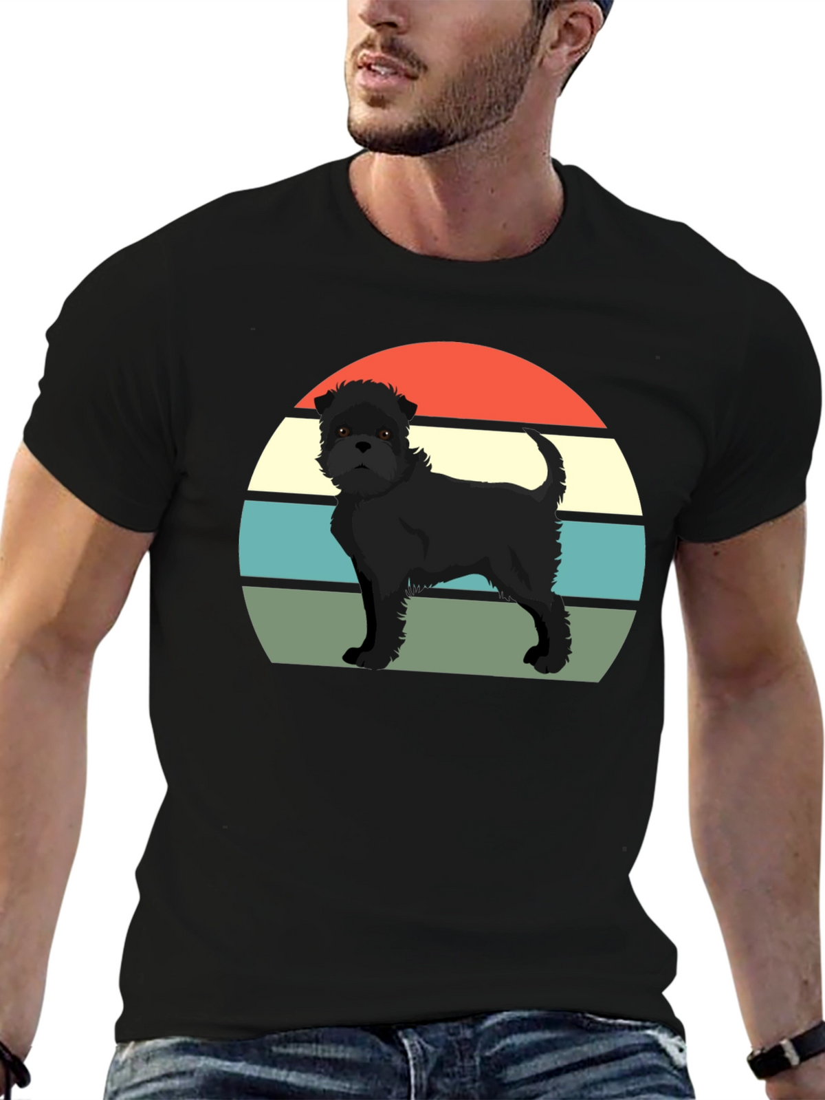 Retro Dog T-Shirt - Black