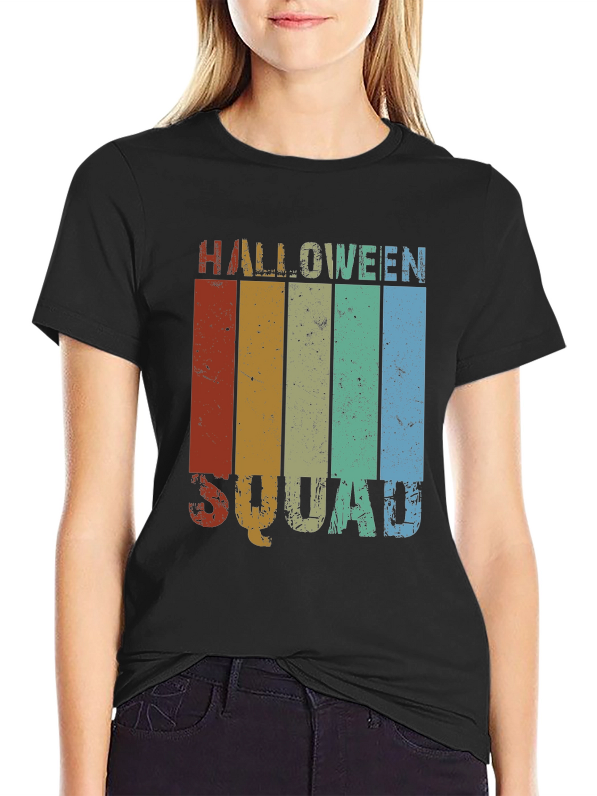 Halloween Squad Retro Stripe T-Shirt