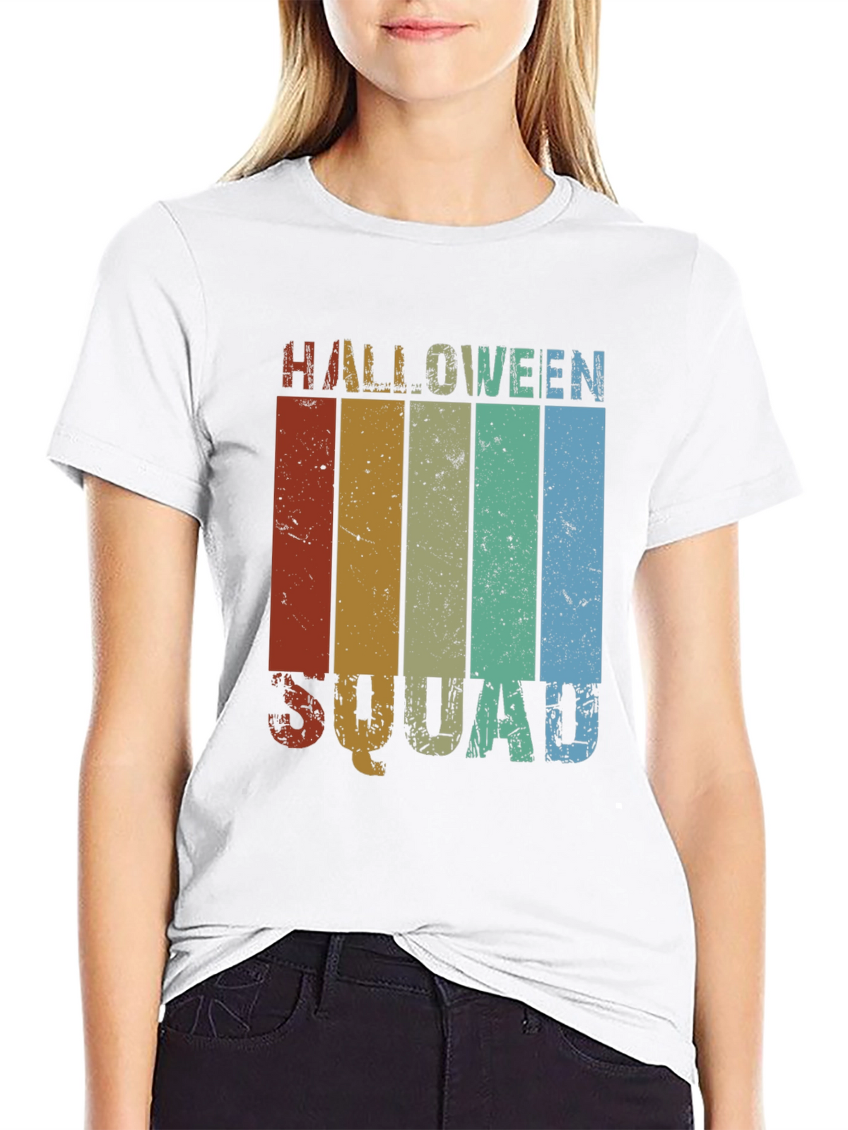 Halloween Squad Retro Stripe T-Shirt