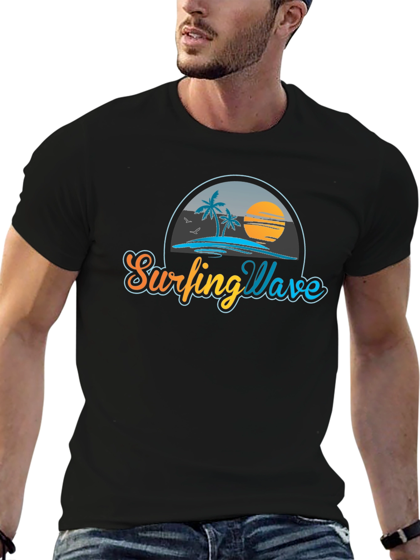 Surfing Wave T-Shirt - Beach Graphic Tee