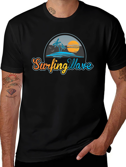 Surfing Wave T-Shirt - Beach Graphic Tee