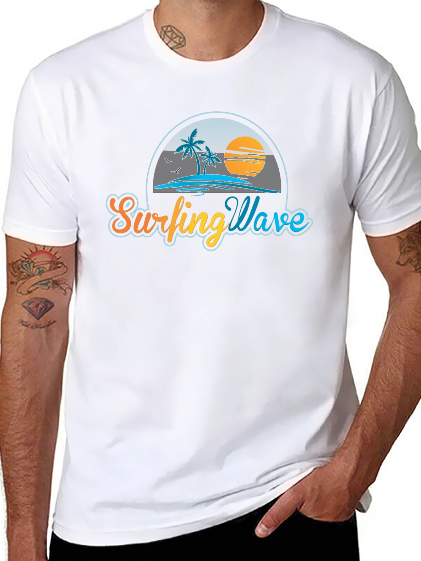 Surfing Wave T-Shirt - Beach Graphic Tee