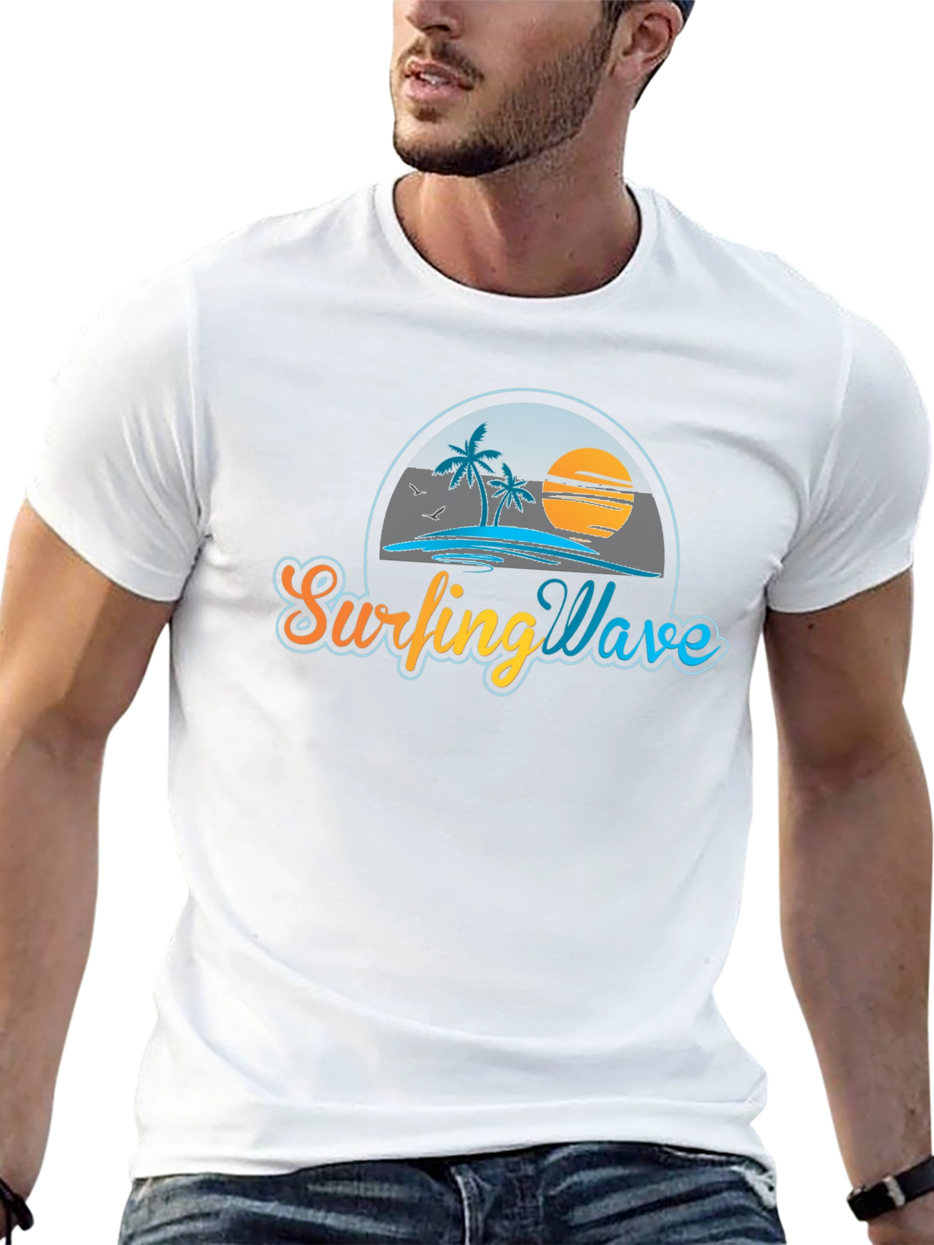 Surfing Wave T-Shirt - Beach Graphic Tee