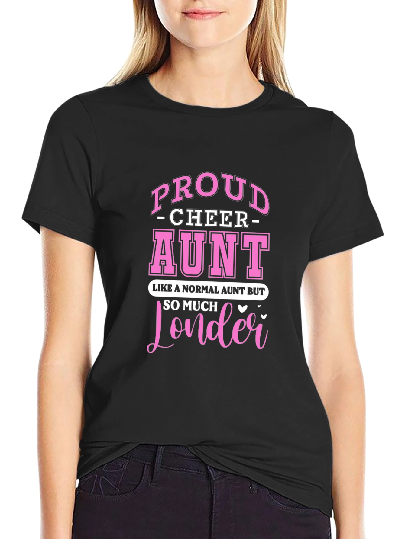 Proud Cheer Aunt Black T-Shirt