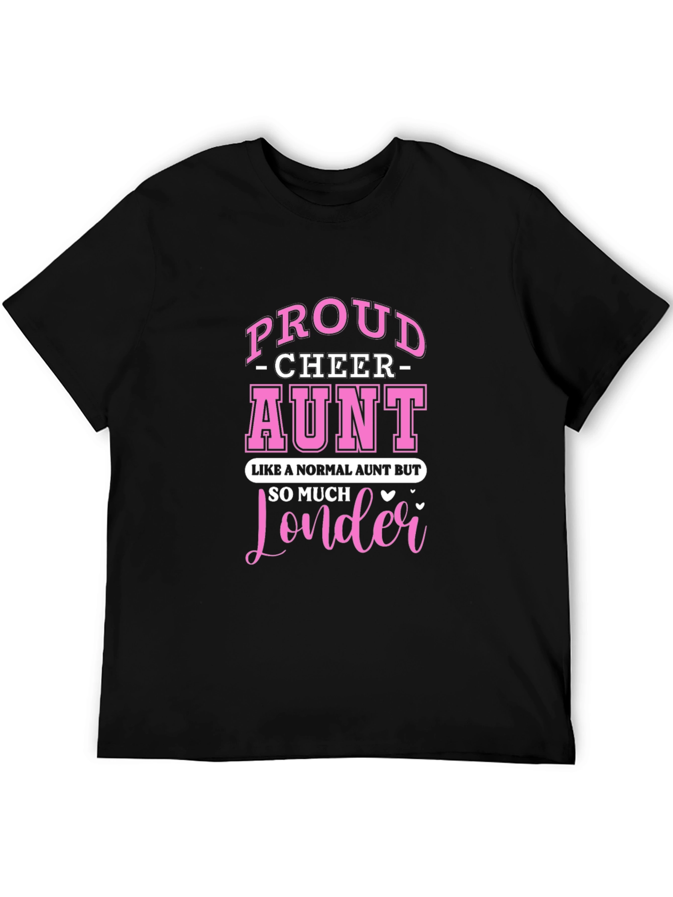 Proud Cheer Aunt Black T-Shirt