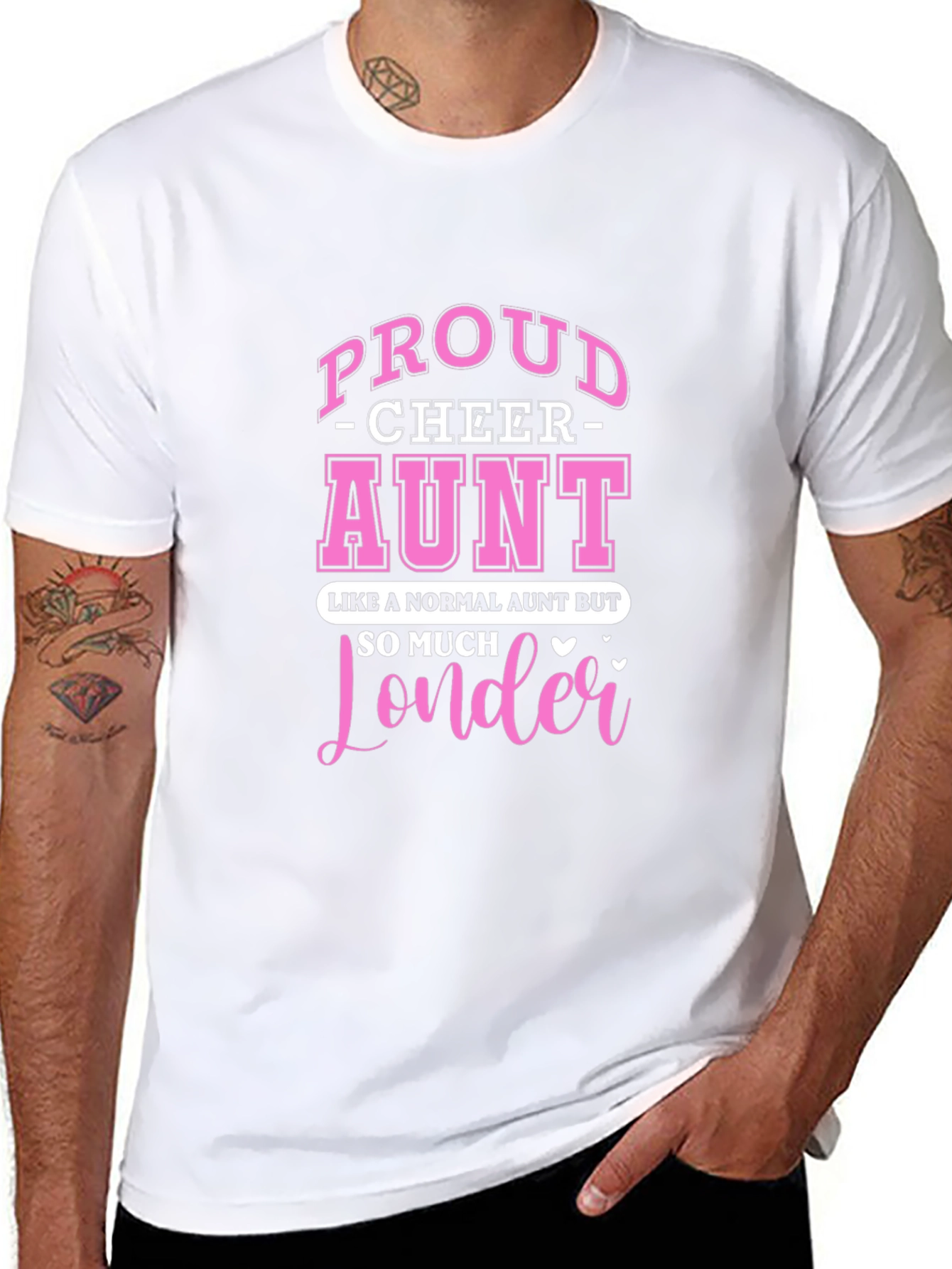 Proud Cheer Aunt Black T-Shirt