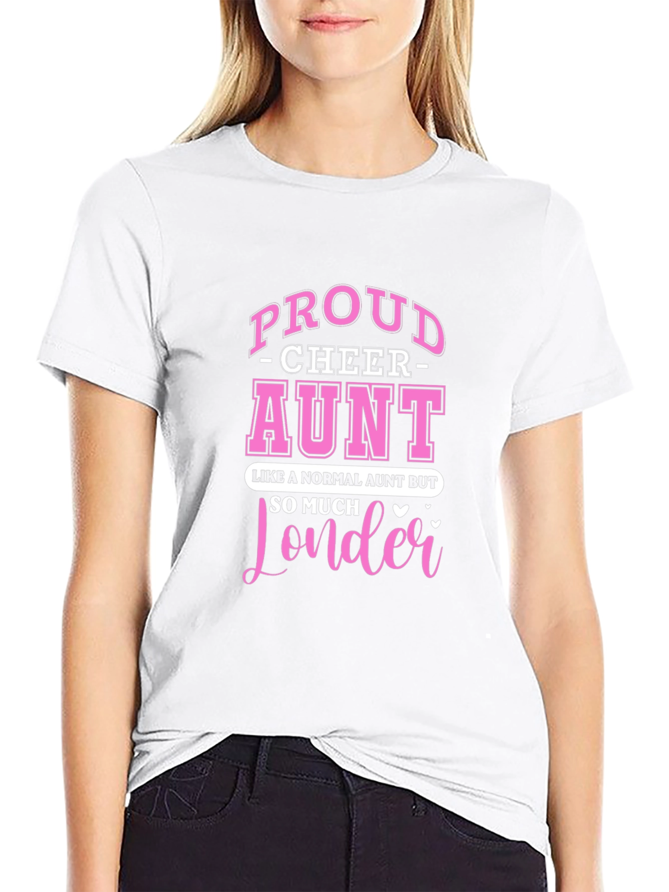 Proud Cheer Aunt Black T-Shirt