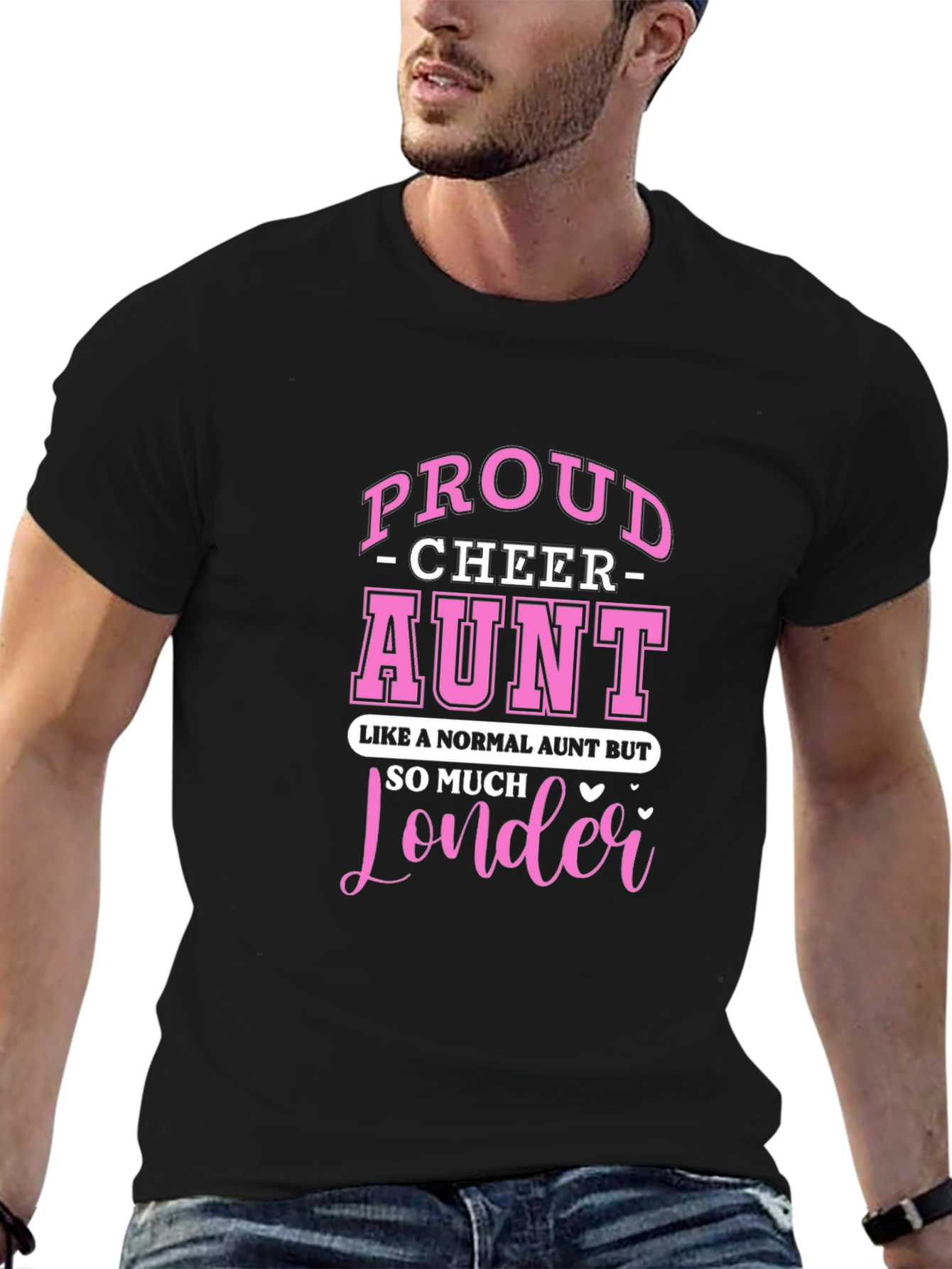 Proud Cheer Aunt Black T-Shirt