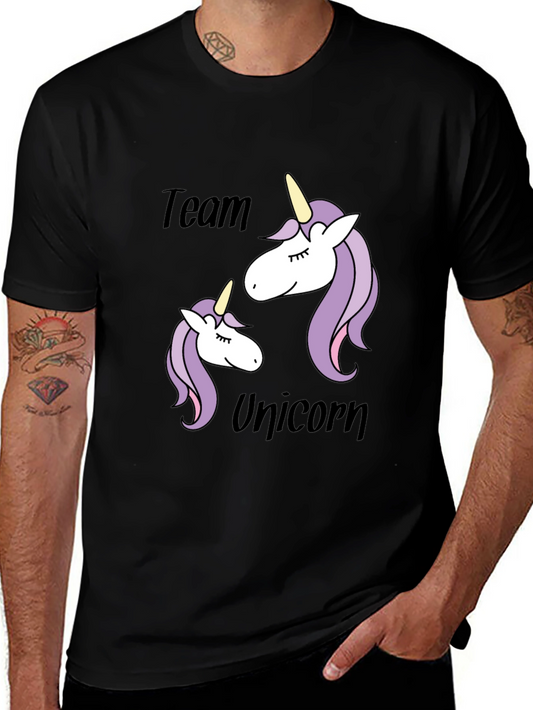 Team Unicorn Graphic Tee - Soft Cotton Black Shirt