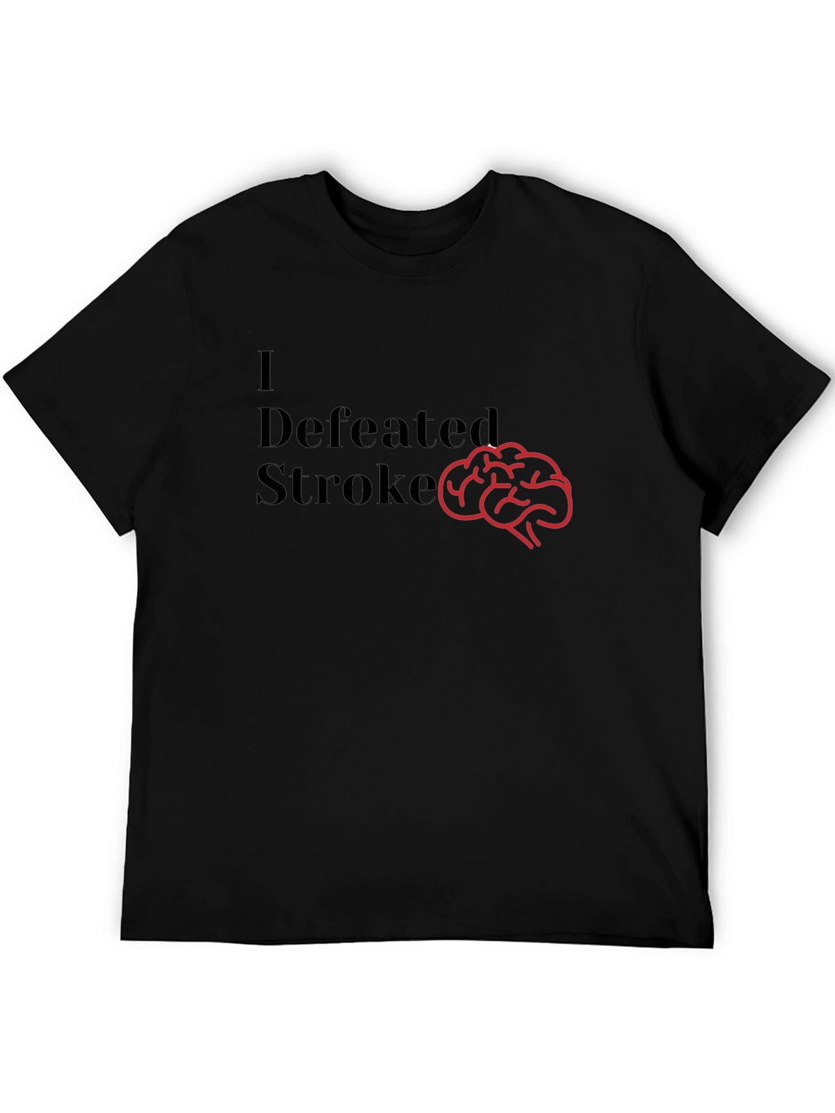 I Defeated Stroke T-Shirt Brain Graphic Tee