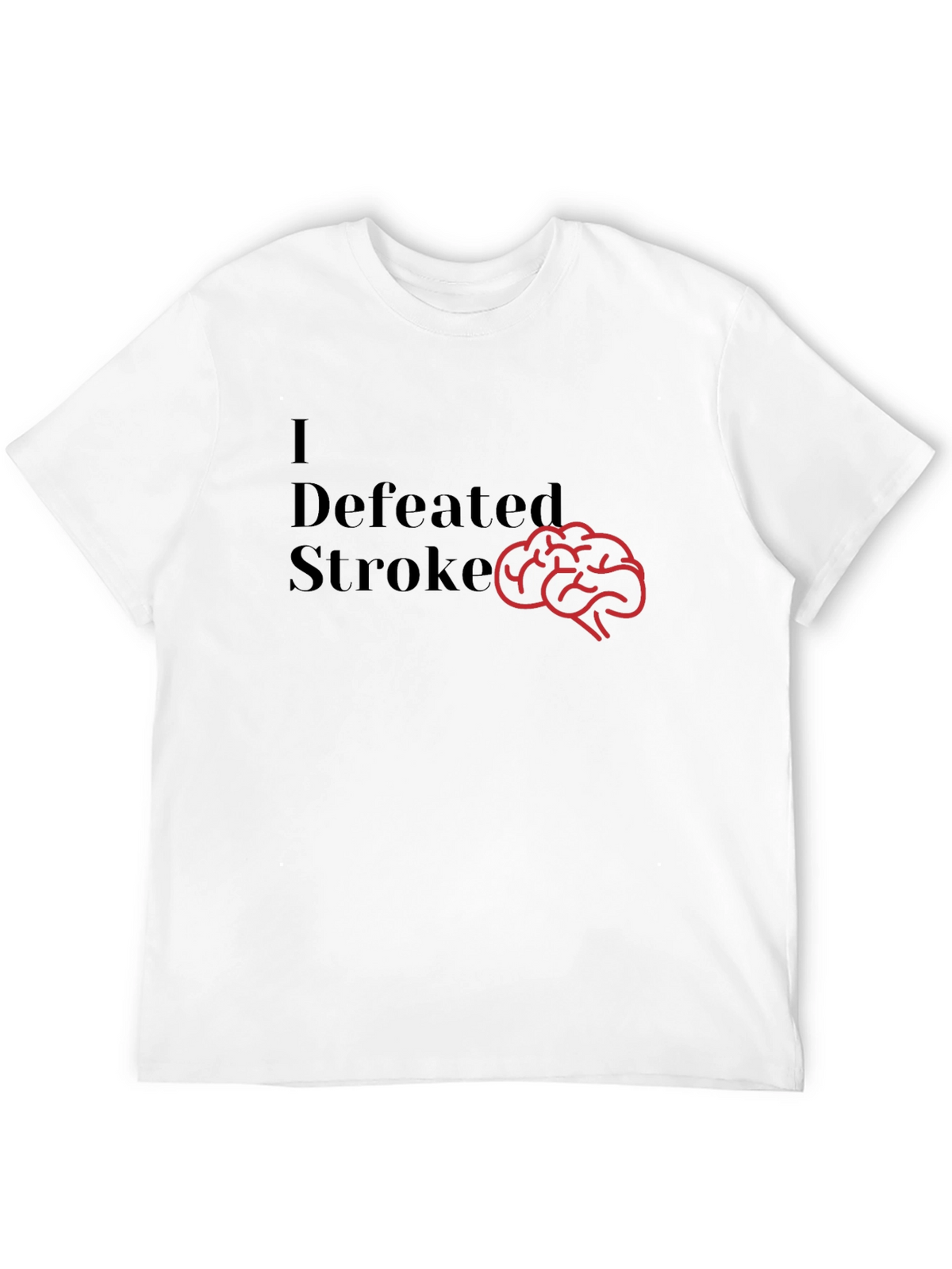I Defeated Stroke T-Shirt Brain Graphic Tee
