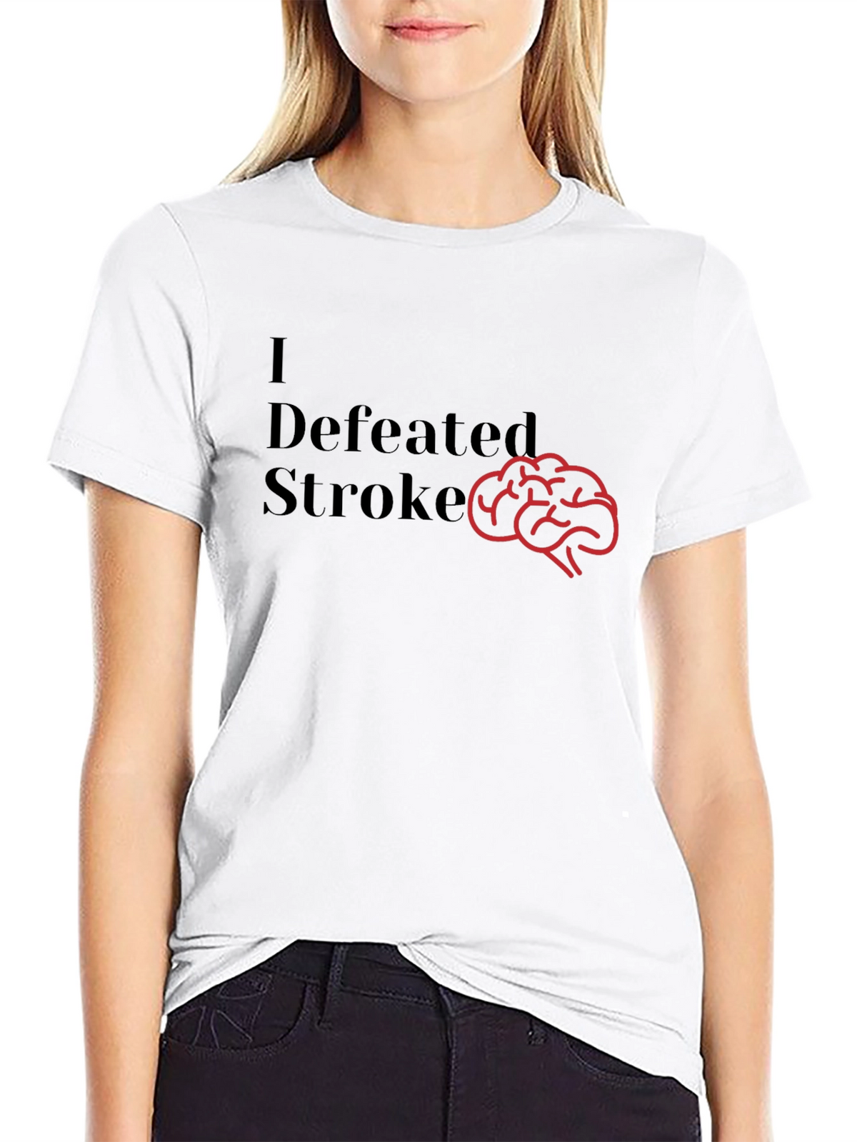 I Defeated Stroke T-Shirt Brain Graphic Tee