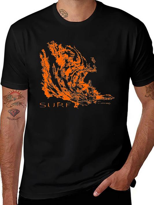 Black Surf Wave Graphic Tee