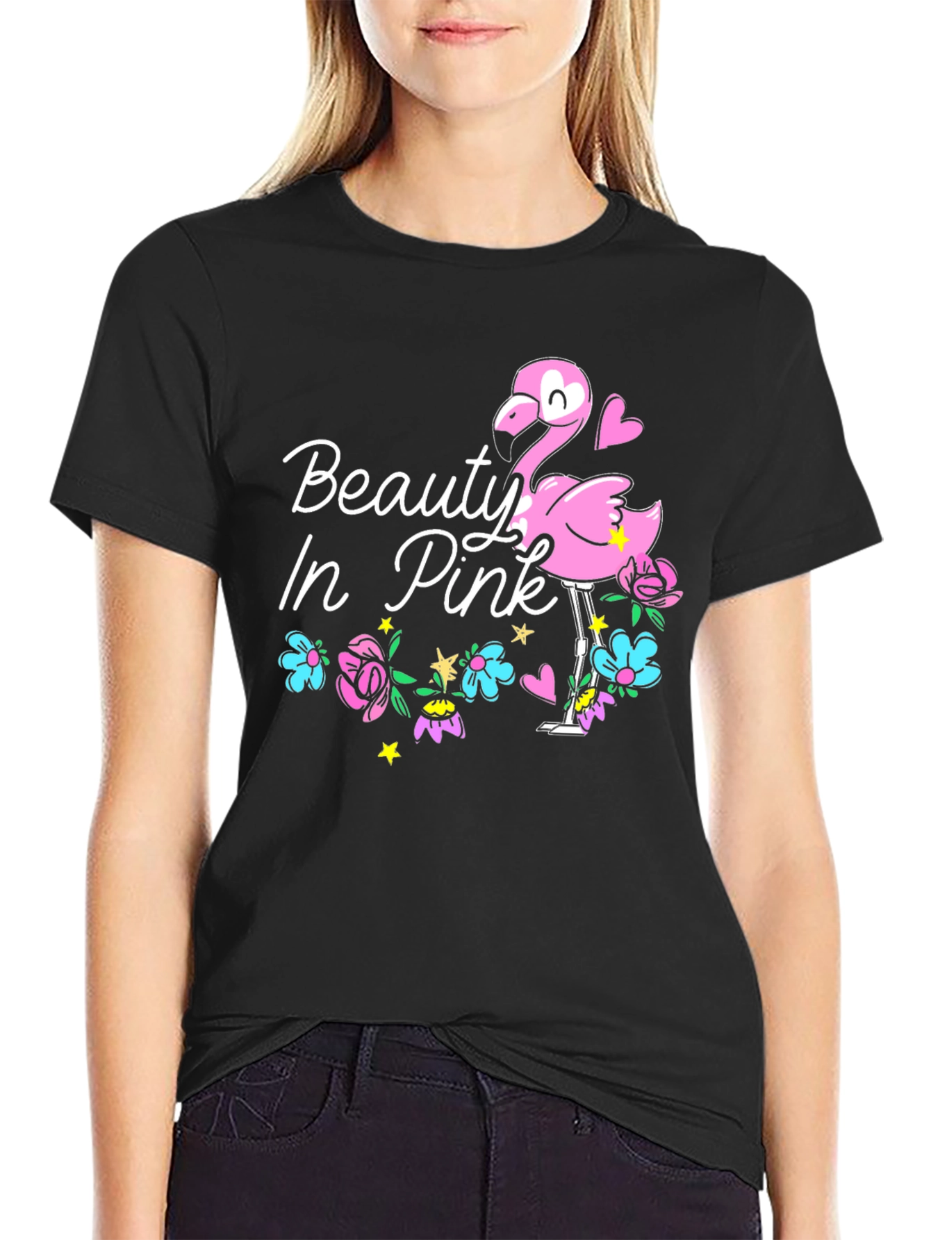 Beauty In Pink Flamingo Graphic Tee