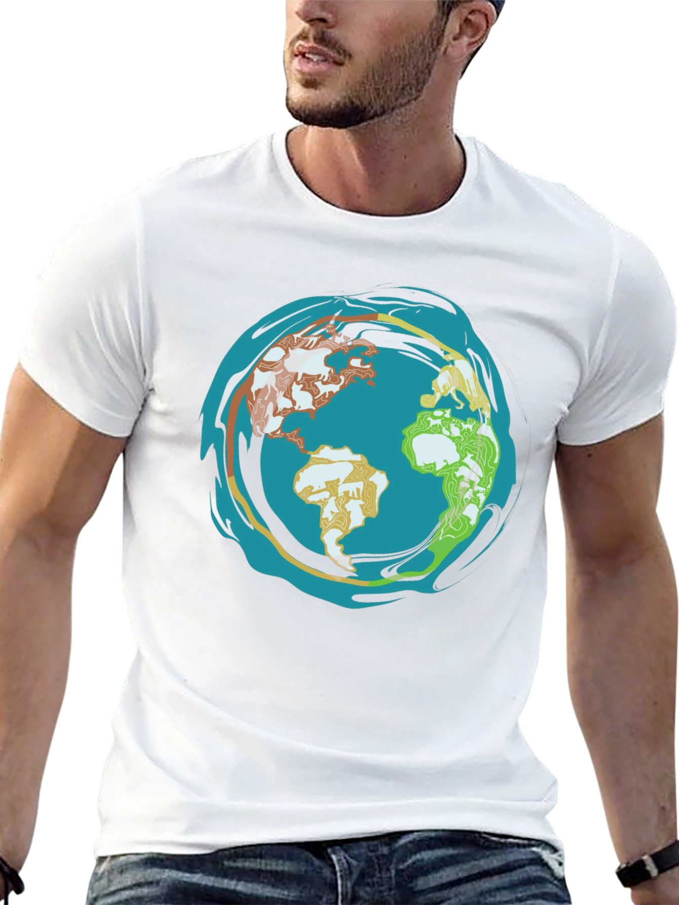 Earth Graphic T-Shirt - Global Design Black Tee
