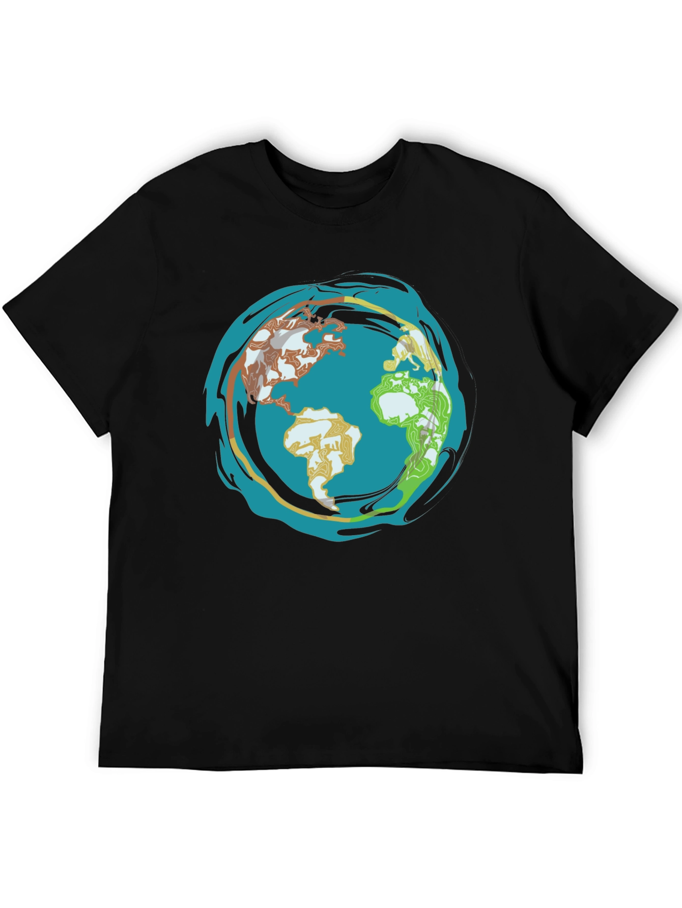 Earth Graphic T-Shirt - Global Design Black Tee