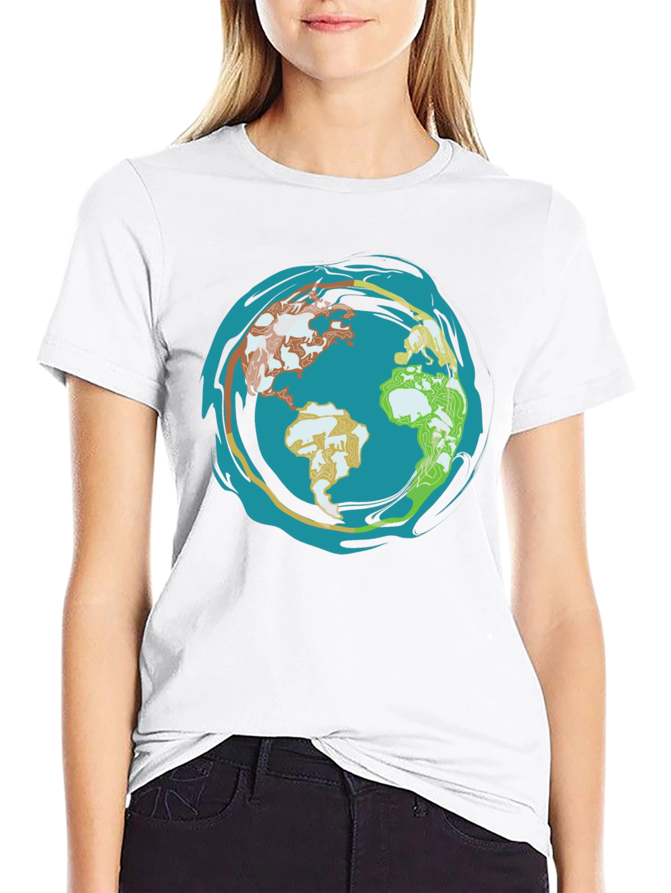 Earth Graphic T-Shirt - Global Design Black Tee