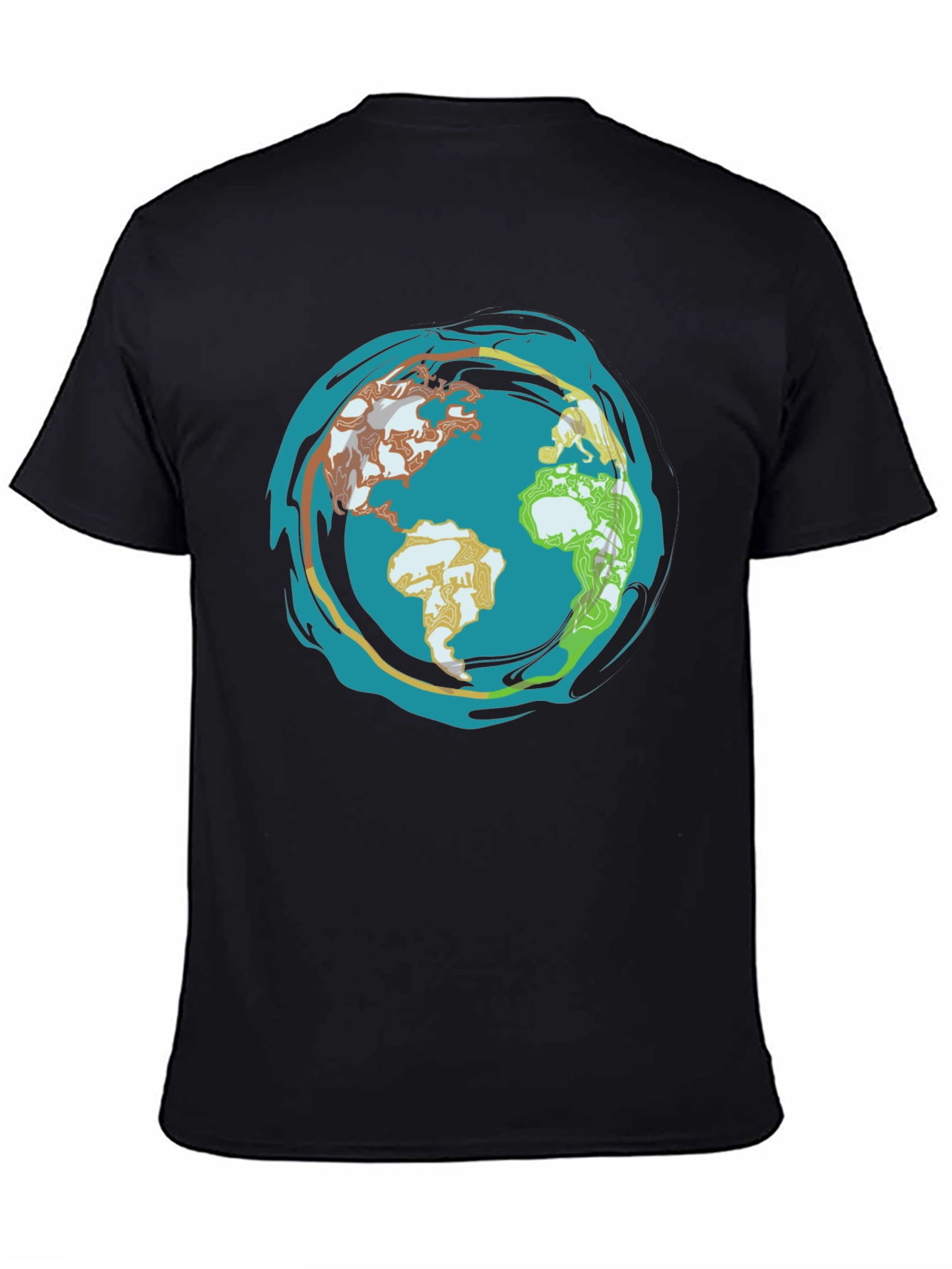 Earth Graphic T-Shirt - Global Design Black Tee