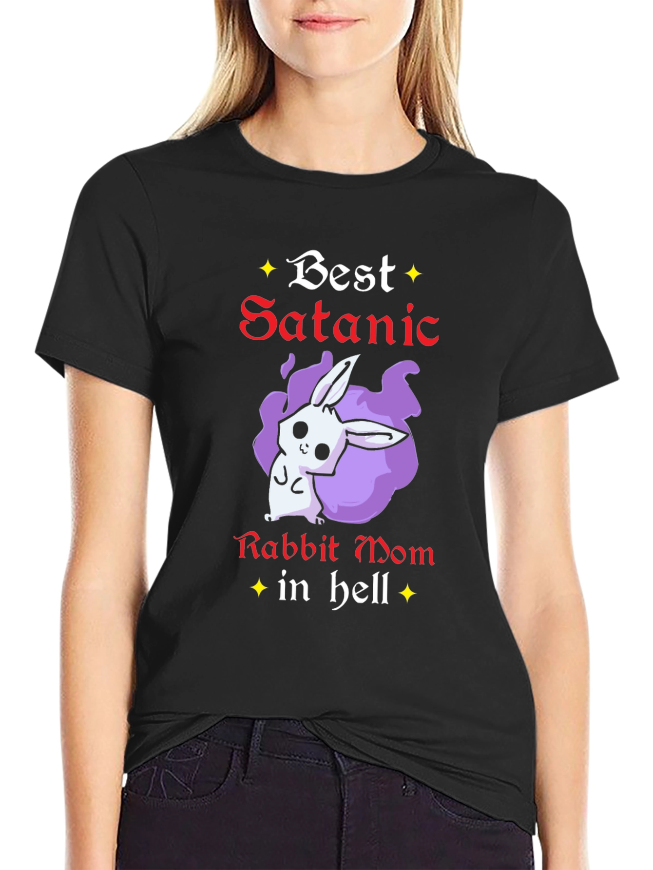 Best Satanic Rabbit Mom in Hell Graphic T-Shirt