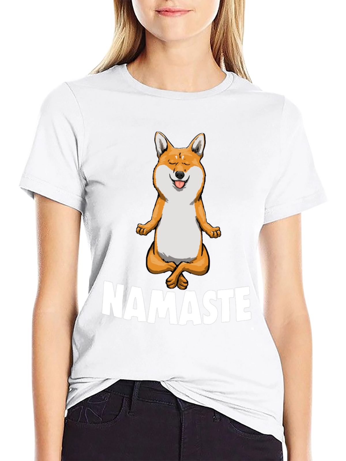 Namaste Dog Graphic T-Shirt