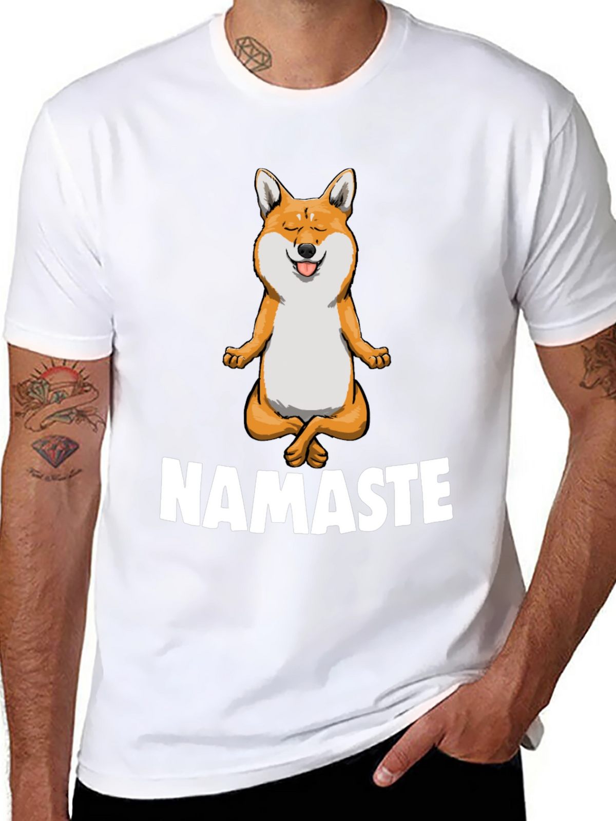 Namaste Dog Graphic T-Shirt