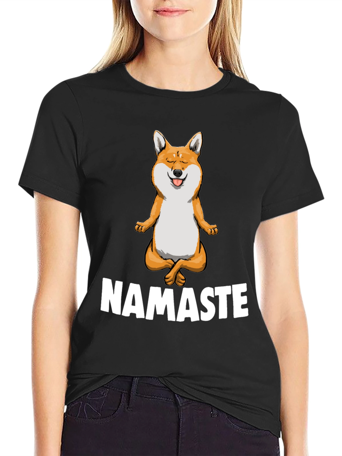 Namaste Dog Graphic T-Shirt