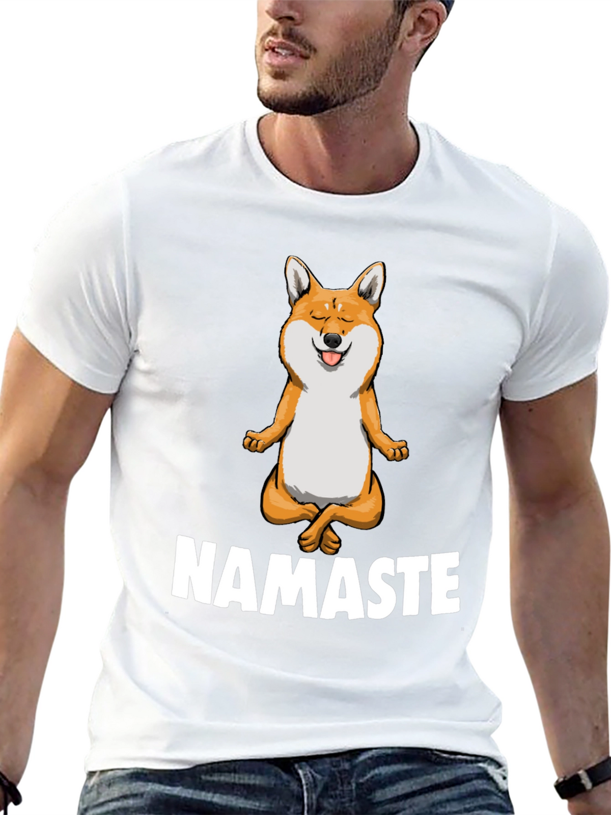 Namaste Dog Graphic T-Shirt