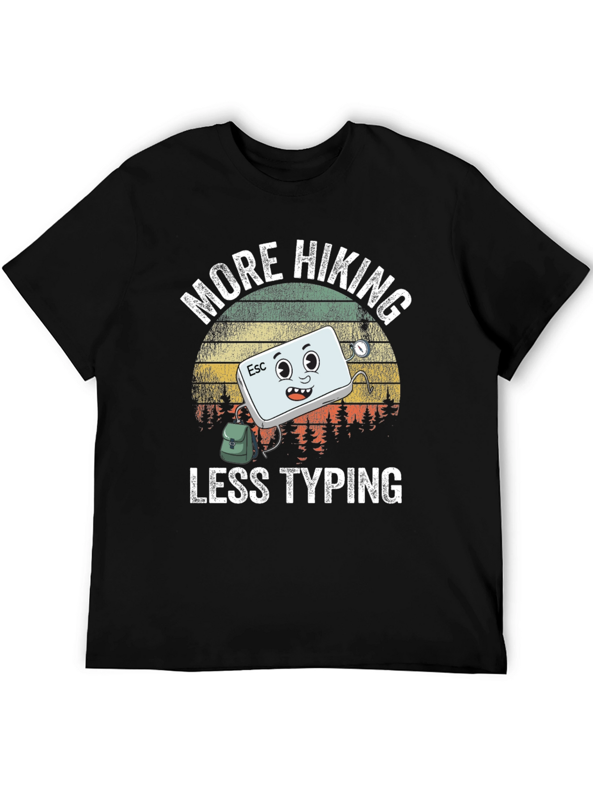 More Hiking Less Typing Graphic T-Shirt