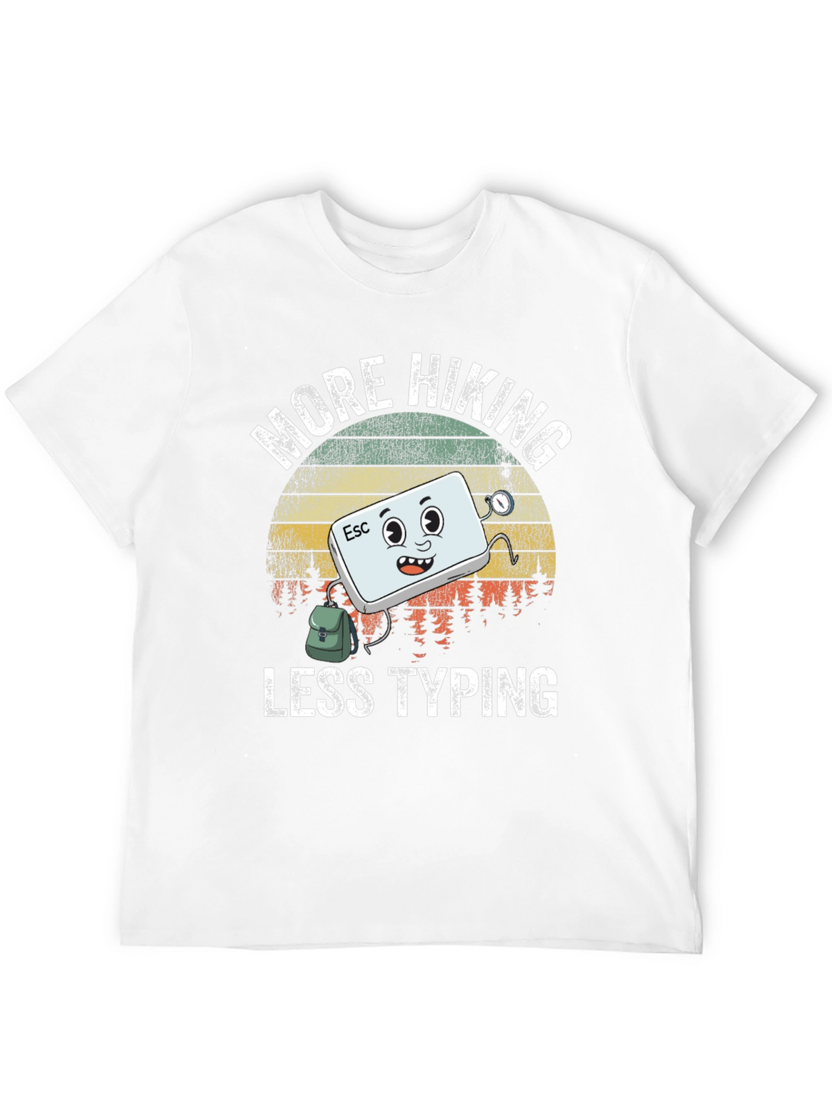 More Hiking Less Typing Graphic T-Shirt