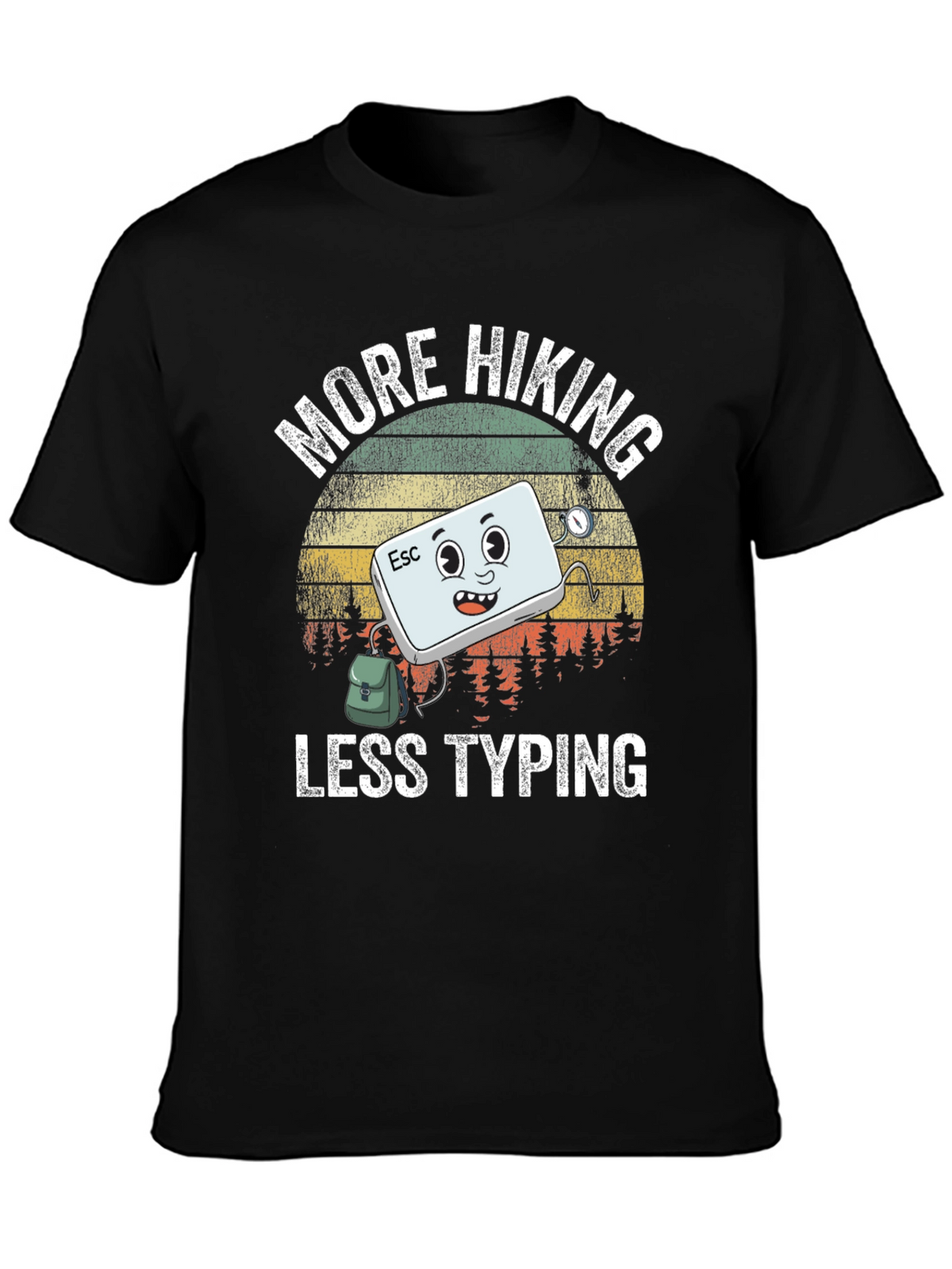 More Hiking Less Typing Graphic T-Shirt