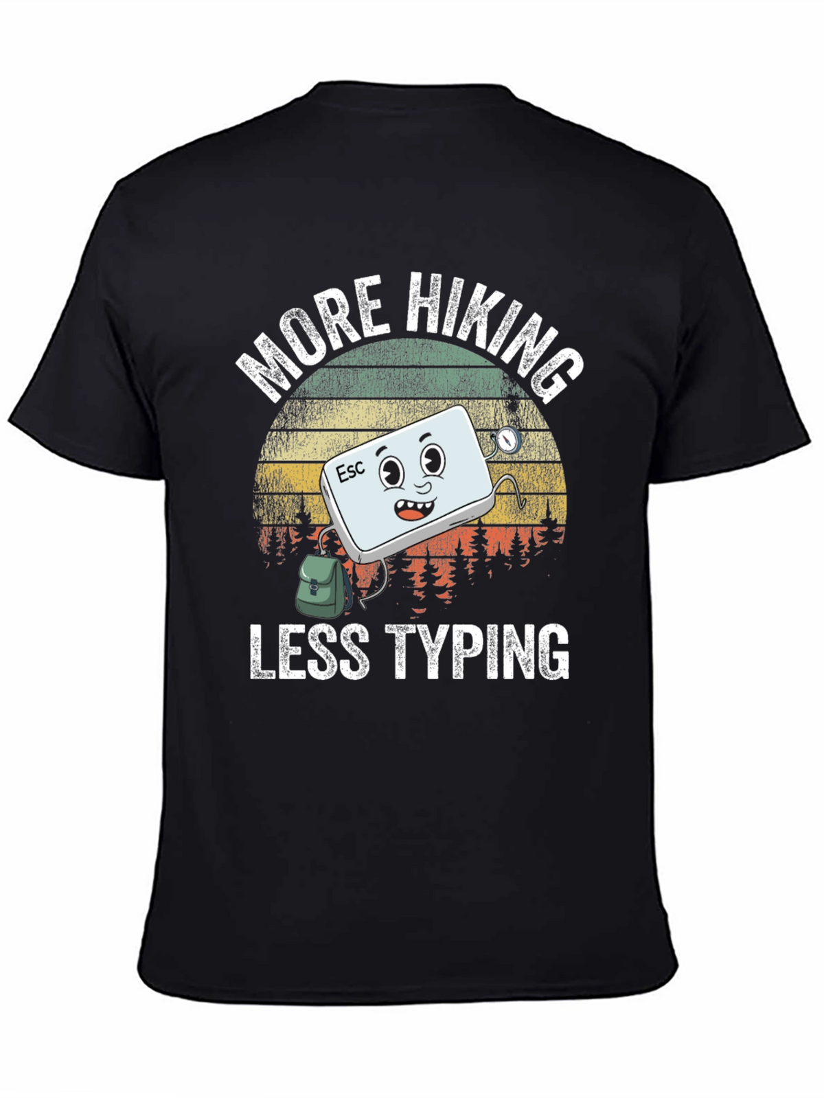 More Hiking Less Typing Graphic T-Shirt