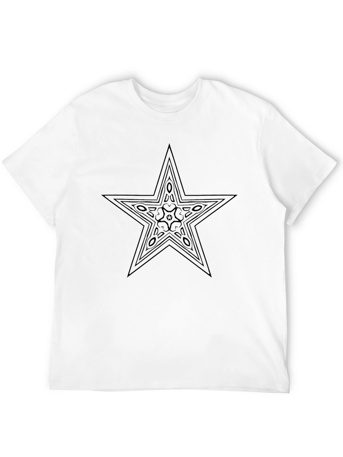 Mens Black Star Graphic T-Shirt