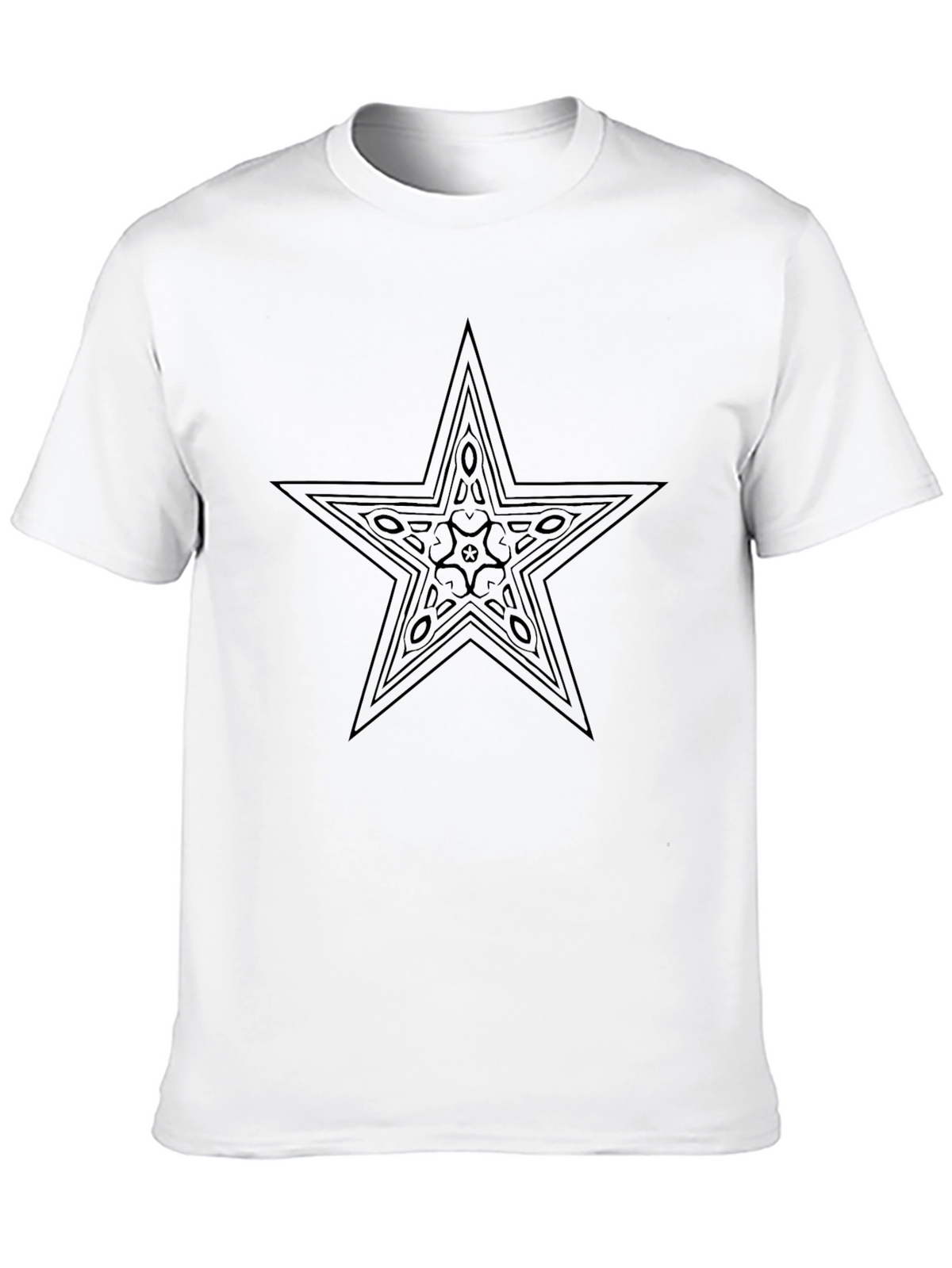 Mens Black Star Graphic T-Shirt