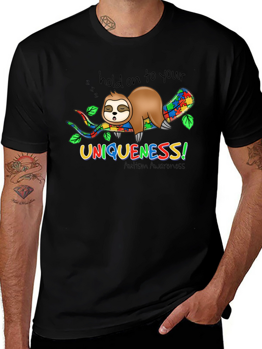 Uniqueness Autism Awareness Sloth T-Shirt